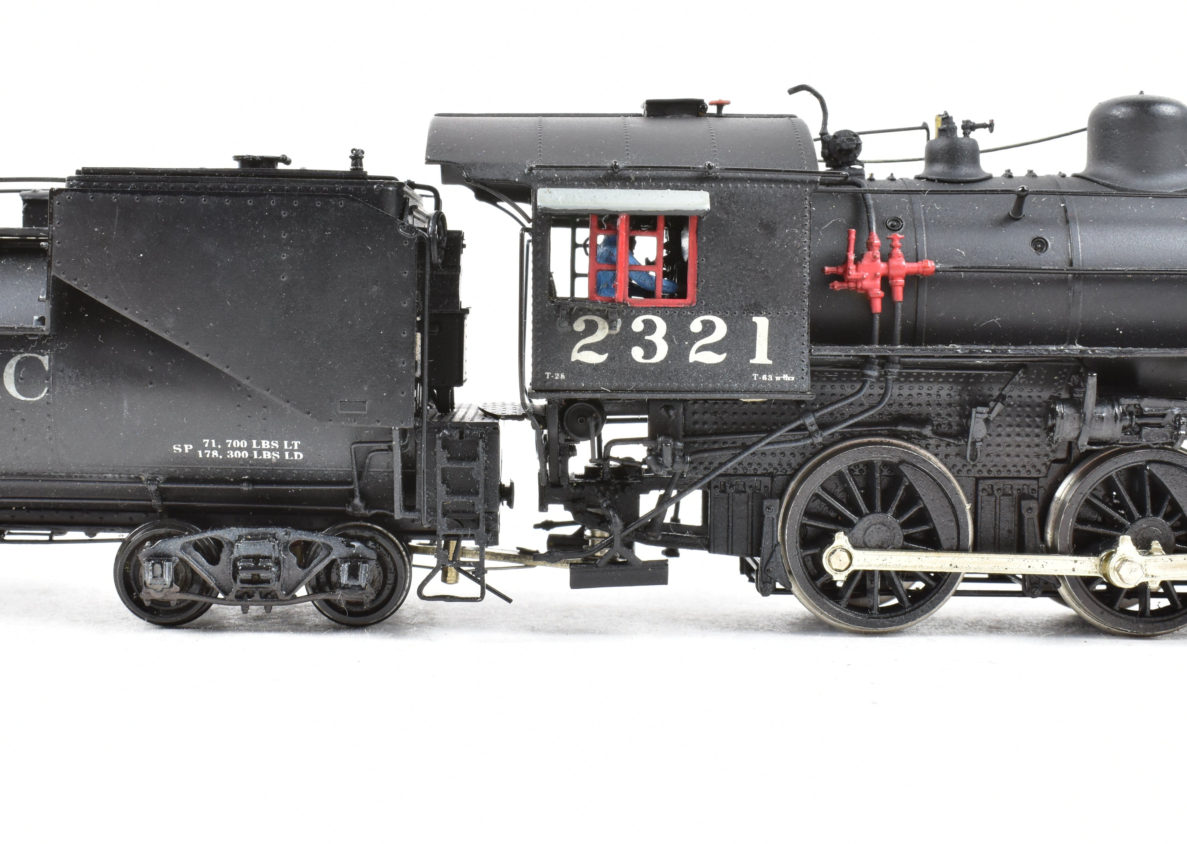 HO Scale Brass Model Train - Precision Scale Co. SP (Southern Pacific) Class T - 28 4 - 6 - 0 Factory Painted with Added DCC Functionality