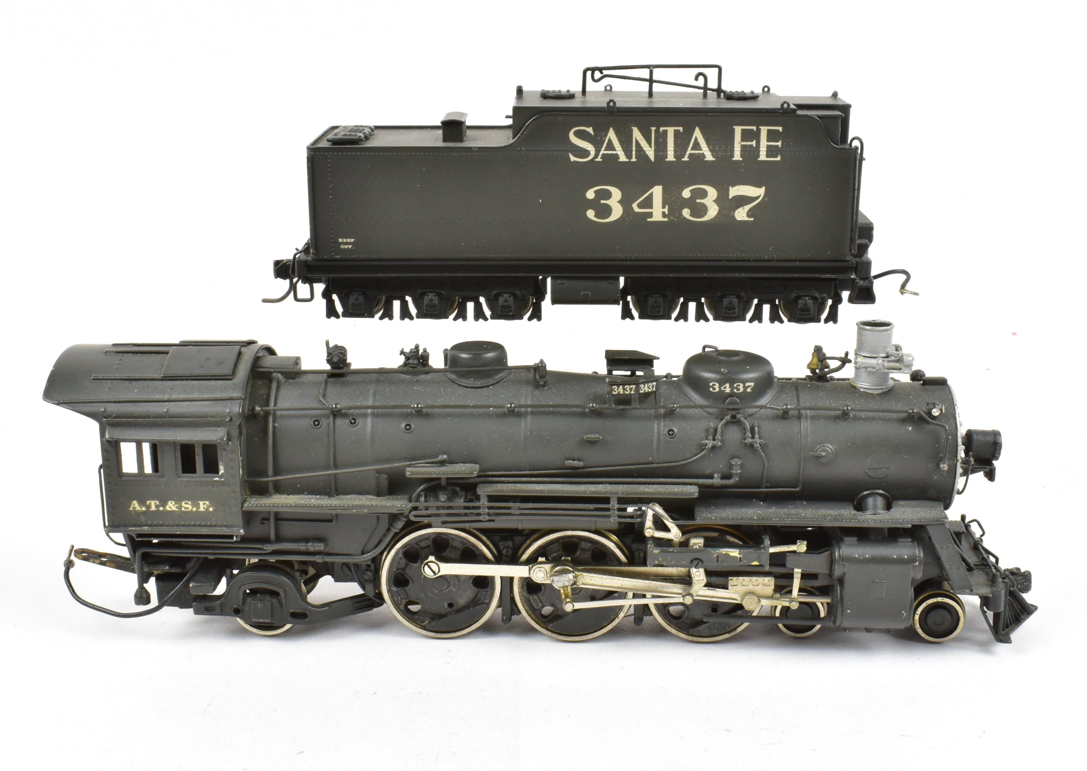HO Scale Brass Balboa ATSF Santa Fe 3400 Class 4-6-2 Pacific Locomotive CP #3437