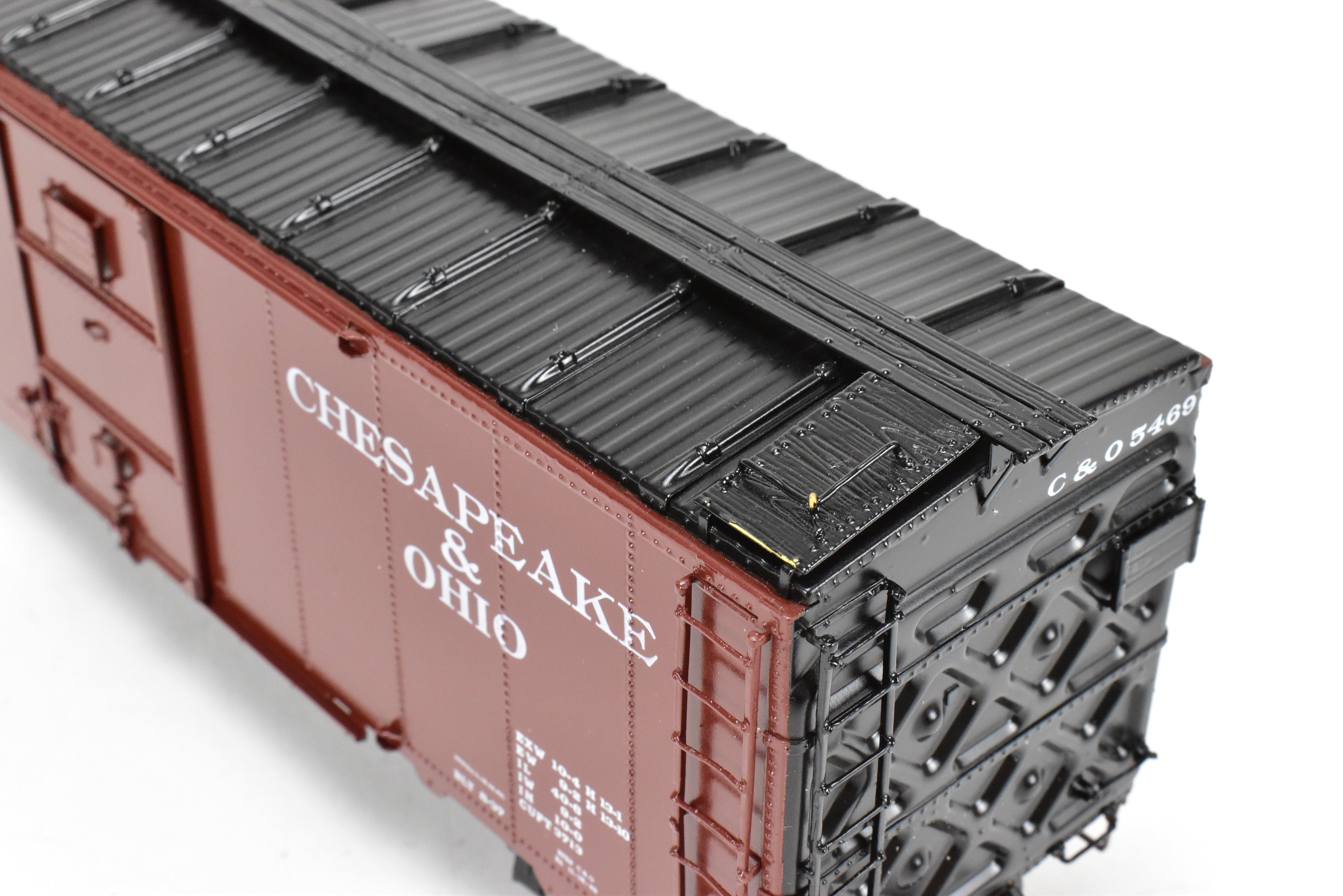 O Scale Brass Model - Rich Yoder Models' Chesapeake and Ohio (C&O) 1937 AAR Standard 40-Foot Steel Sheathed Box Car with Deco Ends, FP No.5469