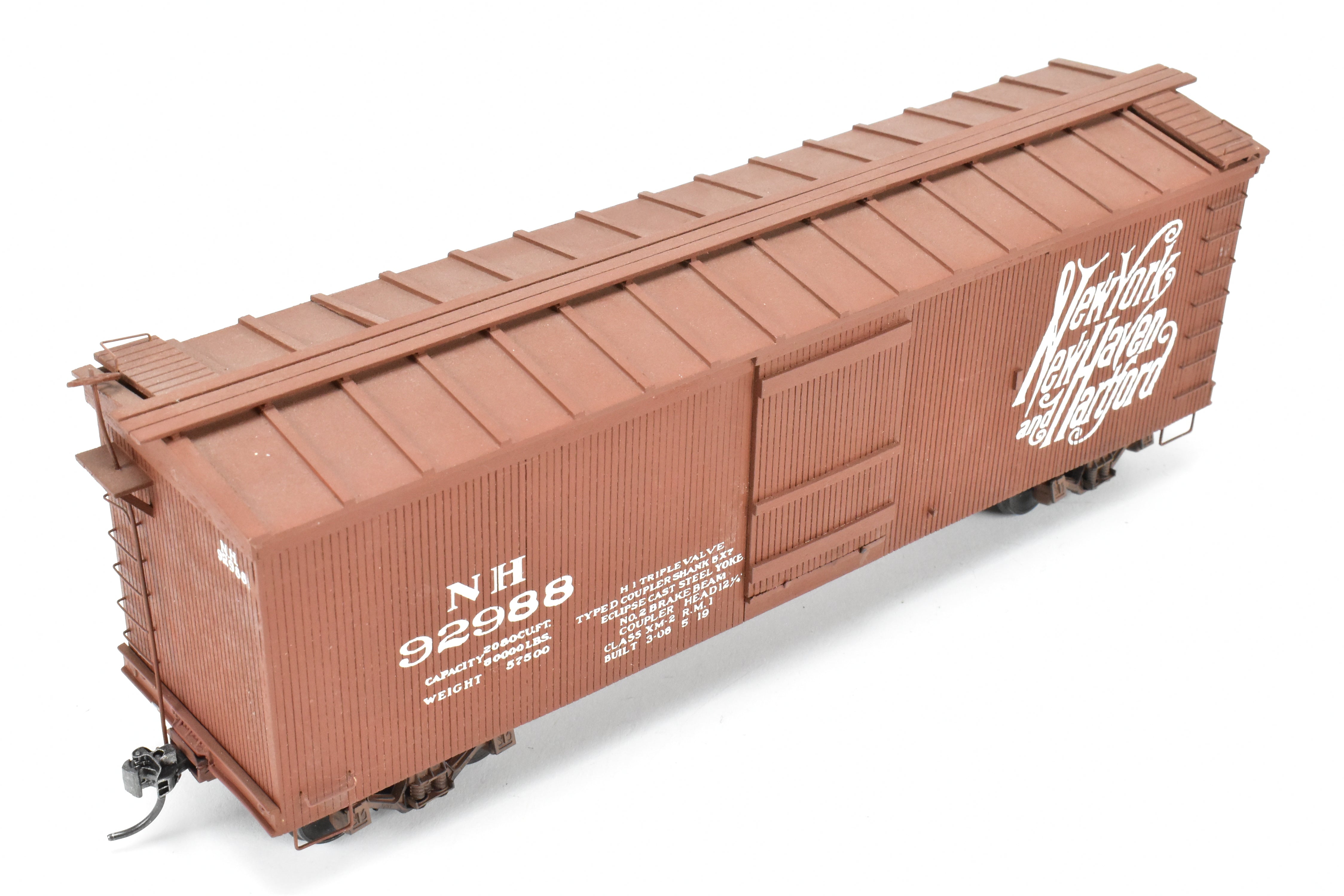 O Scale Metal and Wood Mainline Models New Haven 36-Foot Wood Boxcar with Custom Paint and Assembly