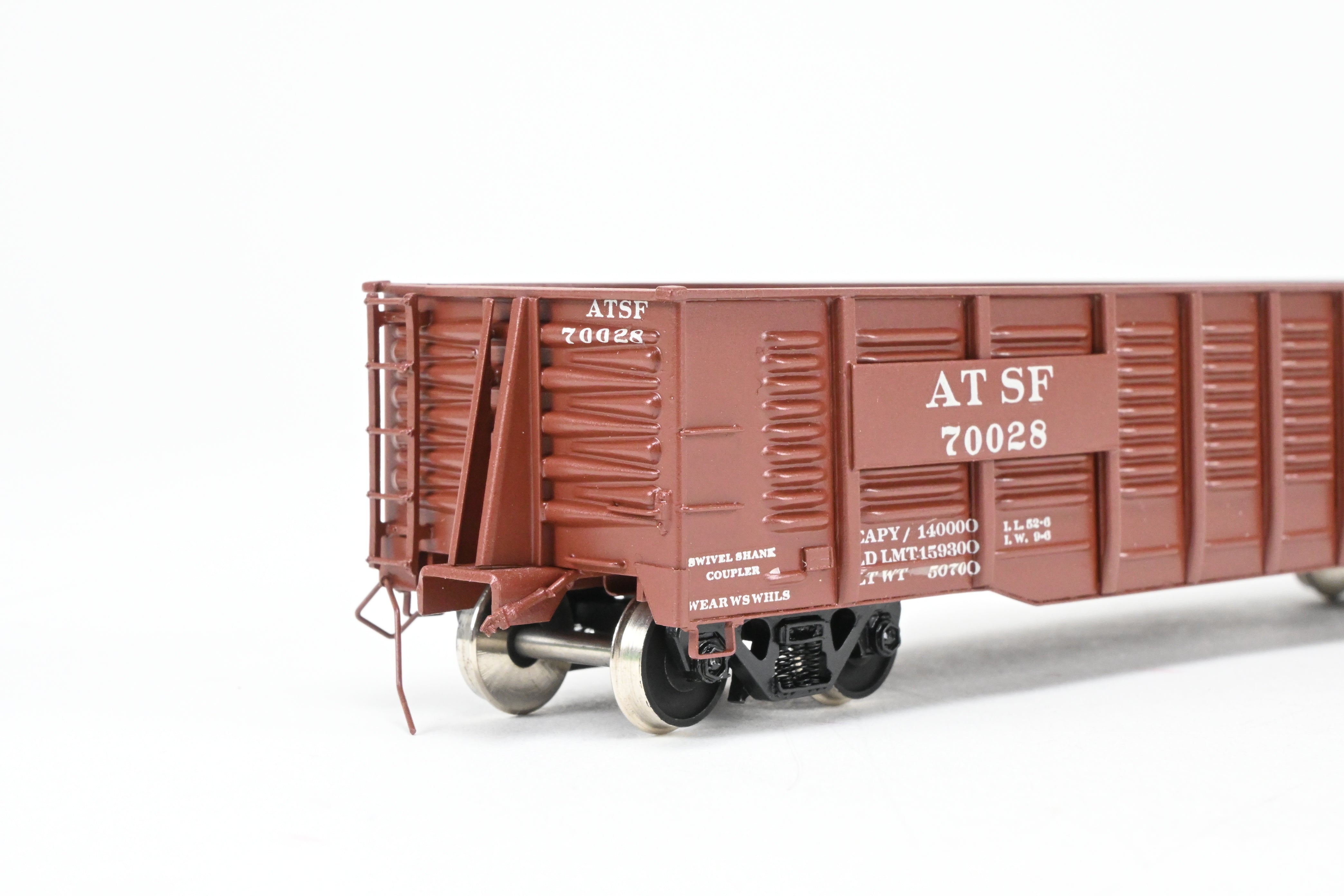 HO Brass OMI ATSF - Santa Fe 100 Ton Pro - Painted Gondola Model #70028