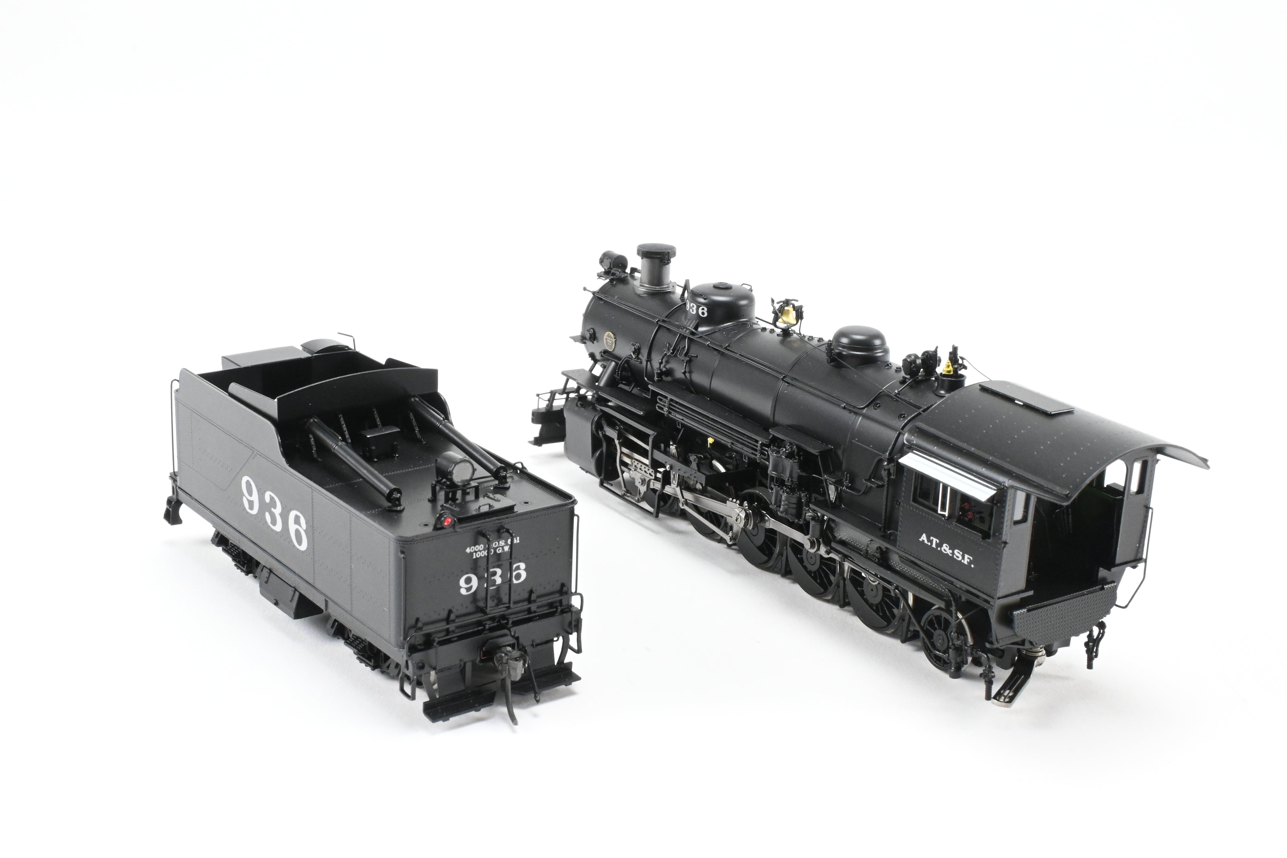 HO Scale Brass Division Point ATSF - Santa Fe 2-10-2 Freight Passenger Locomotive #936 with 8500 Gallon Coal Tender Model