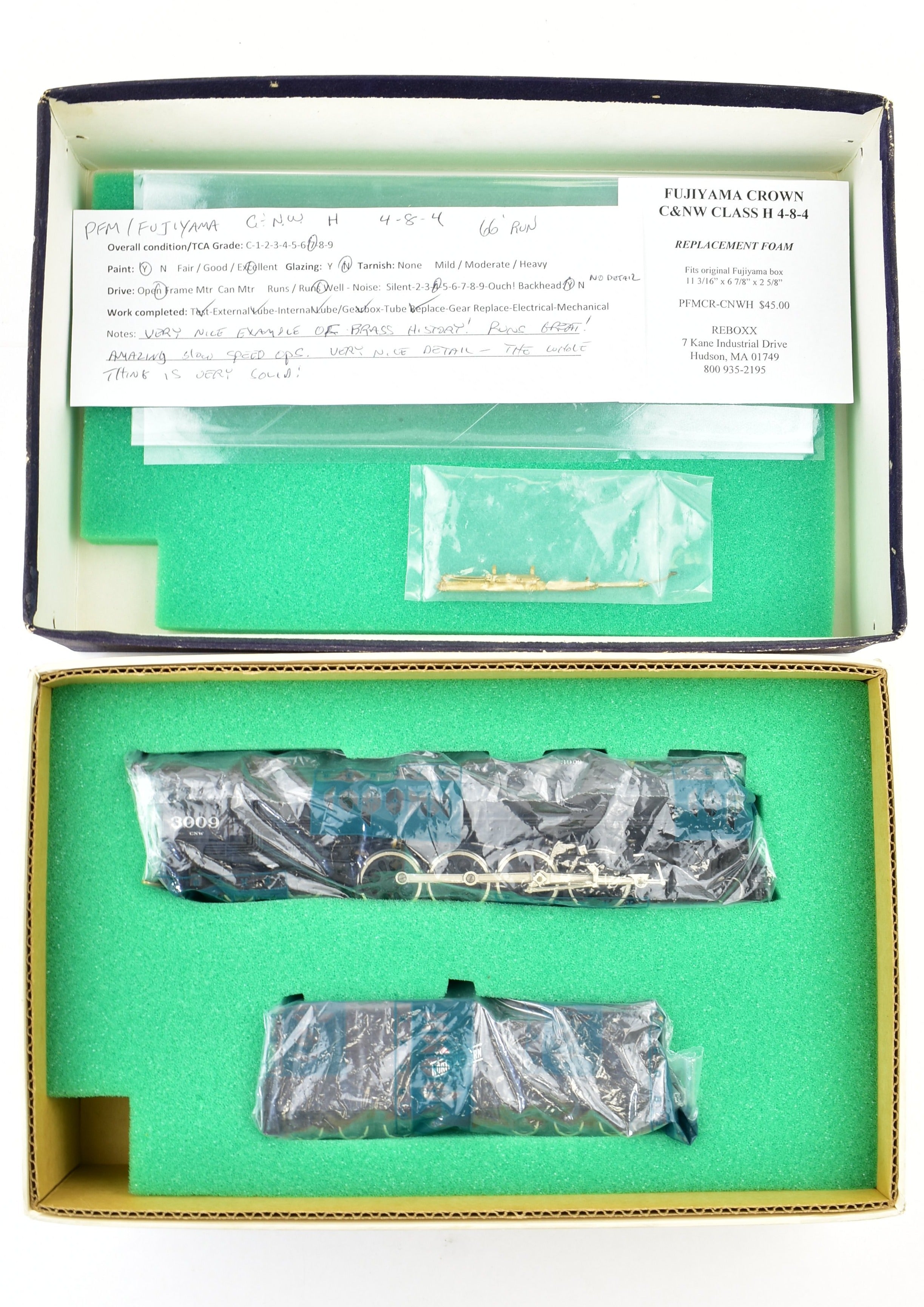 HO Scale Brass Model Train - PFM Fujiyama - Chicago & North Western Class H 4 - 8 - 4 Locomotive with 1966 Run Custom Painting