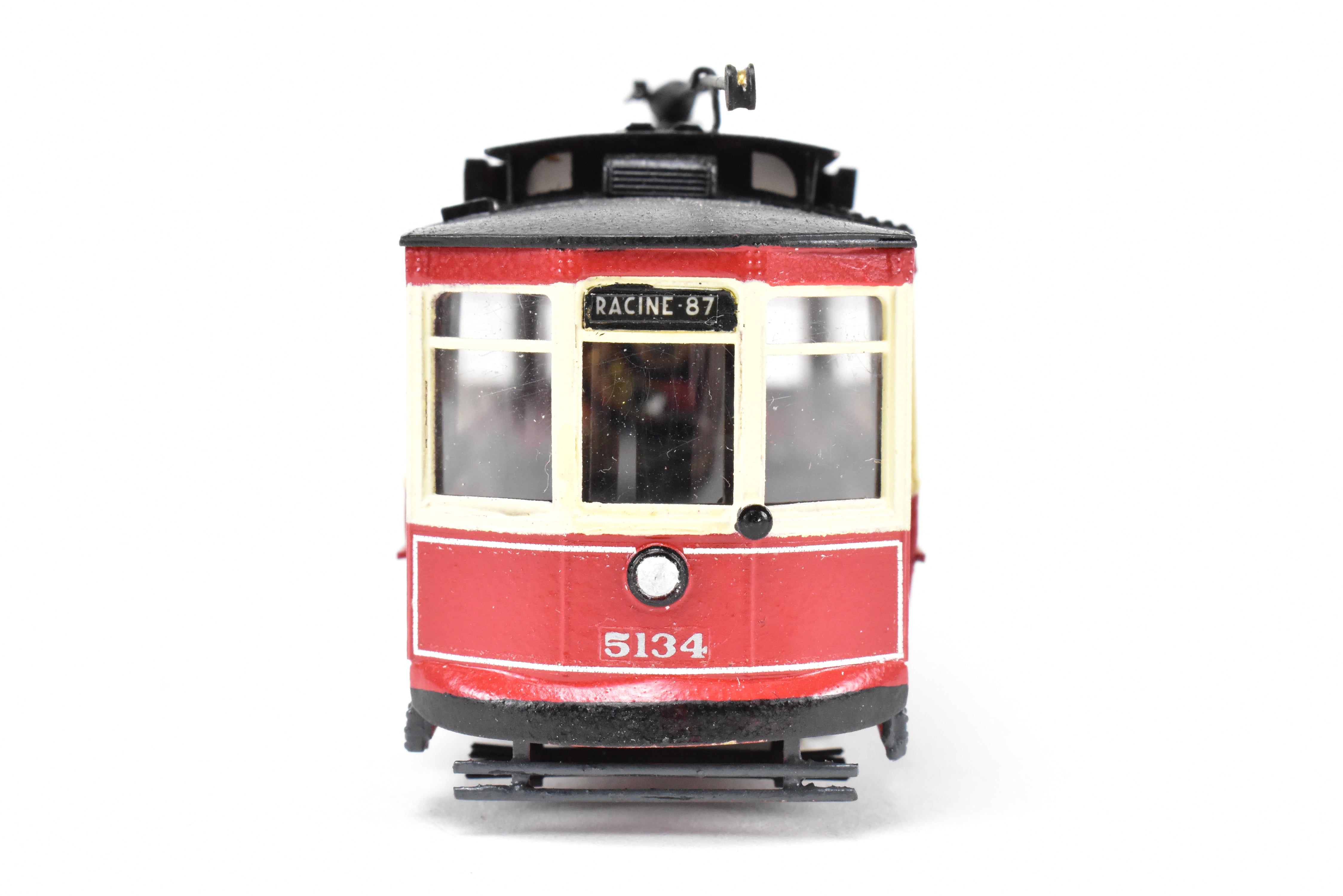 HO Scale Brass Interurban Model - Fairfield Models 347 CSL Chicago Surface Lines Short Brill Car with Custom Paint Job, Road Number 5124, in REBOXX Packaging
