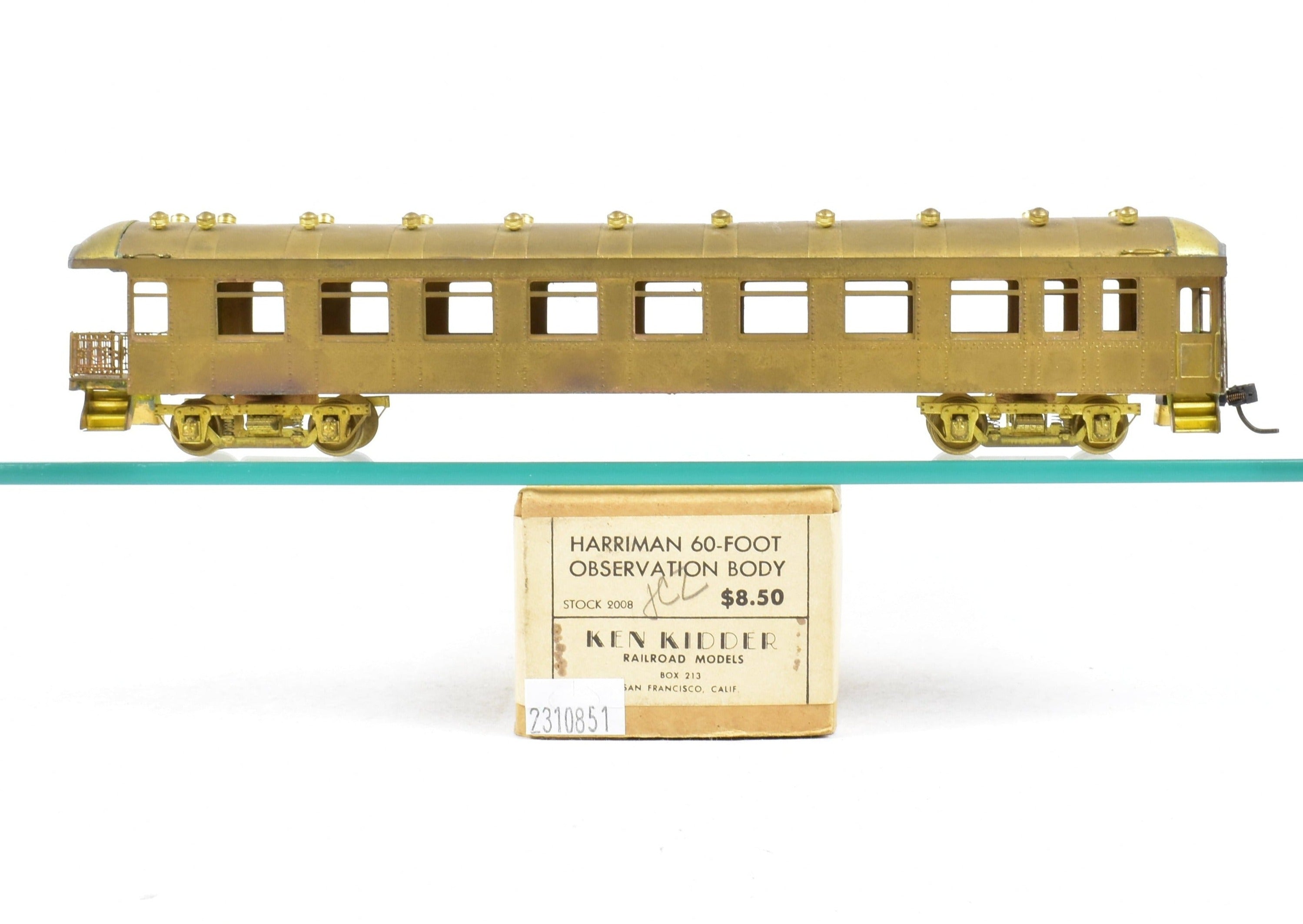 HO Scale Brass Ken Kidder Southern Pacific Harriman 60' Observation Car with PSC Trucks
