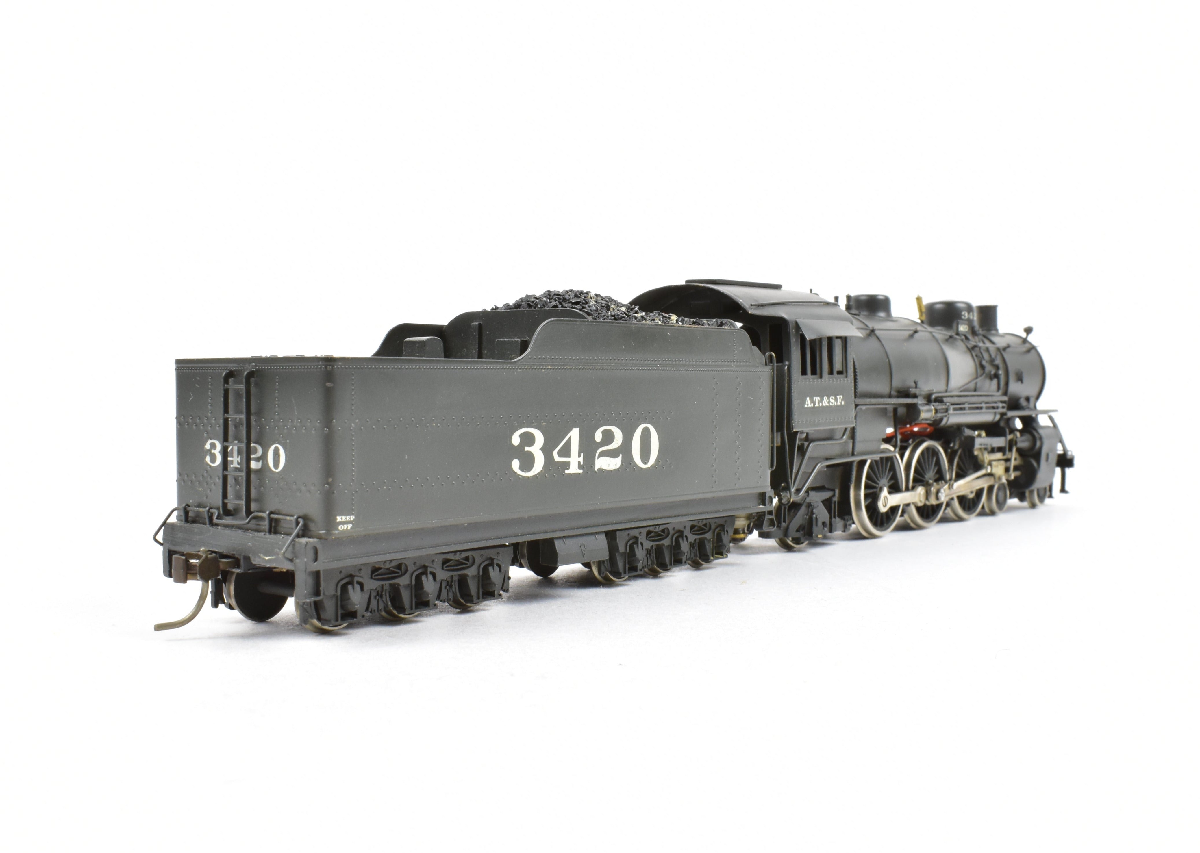 HO Scale Brass Model Train - Associated Hobby Manufacturers (AHM) HCB AT&SF - Santa Fe 3400 Class 4-6-2 Custom Painted Steam Locomotive