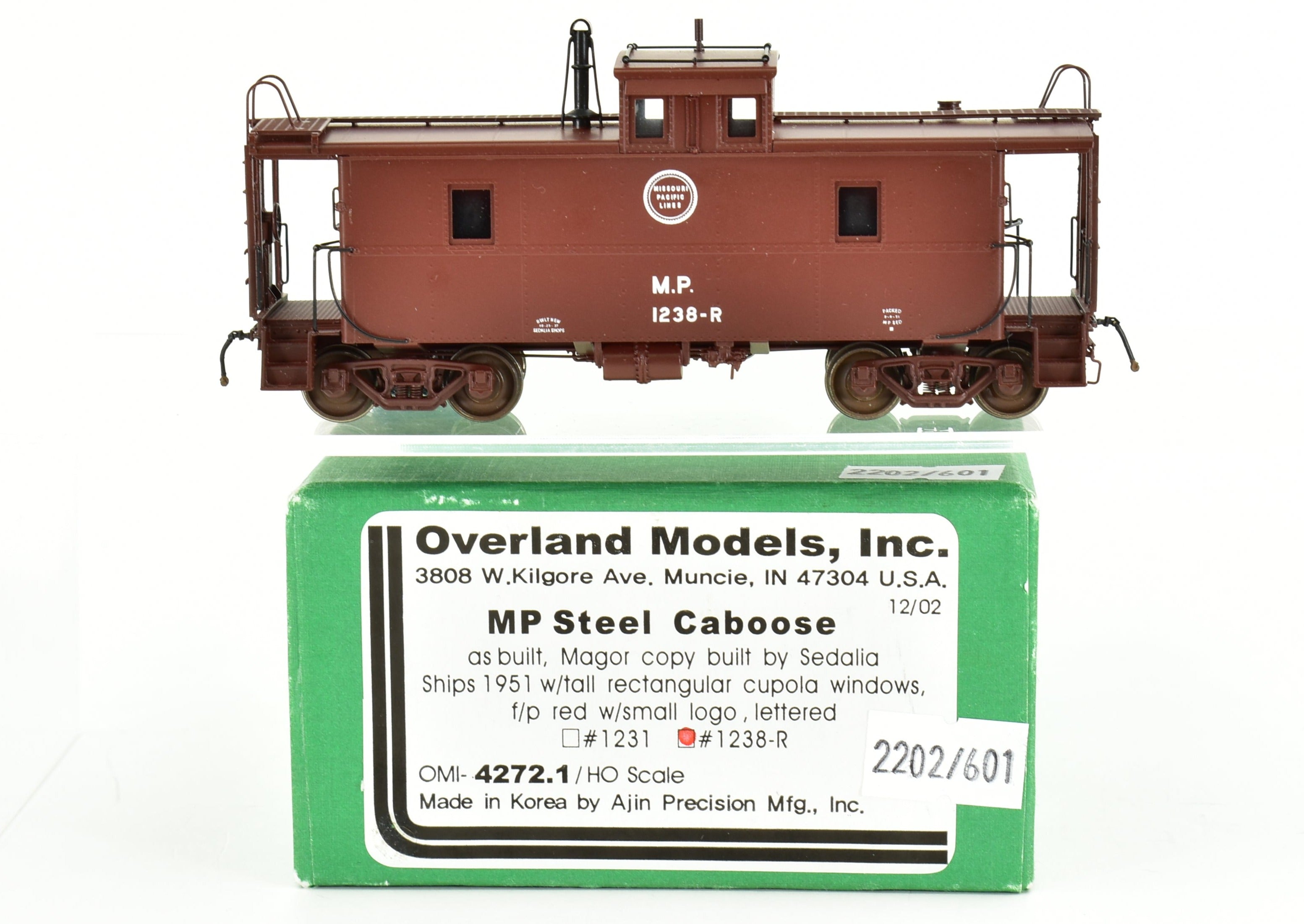 HO Scale Brass Model - Overland Models, Inc. Missouri Pacific Steel Caboose Magor Copy Built in 1951 with FP Radio Version