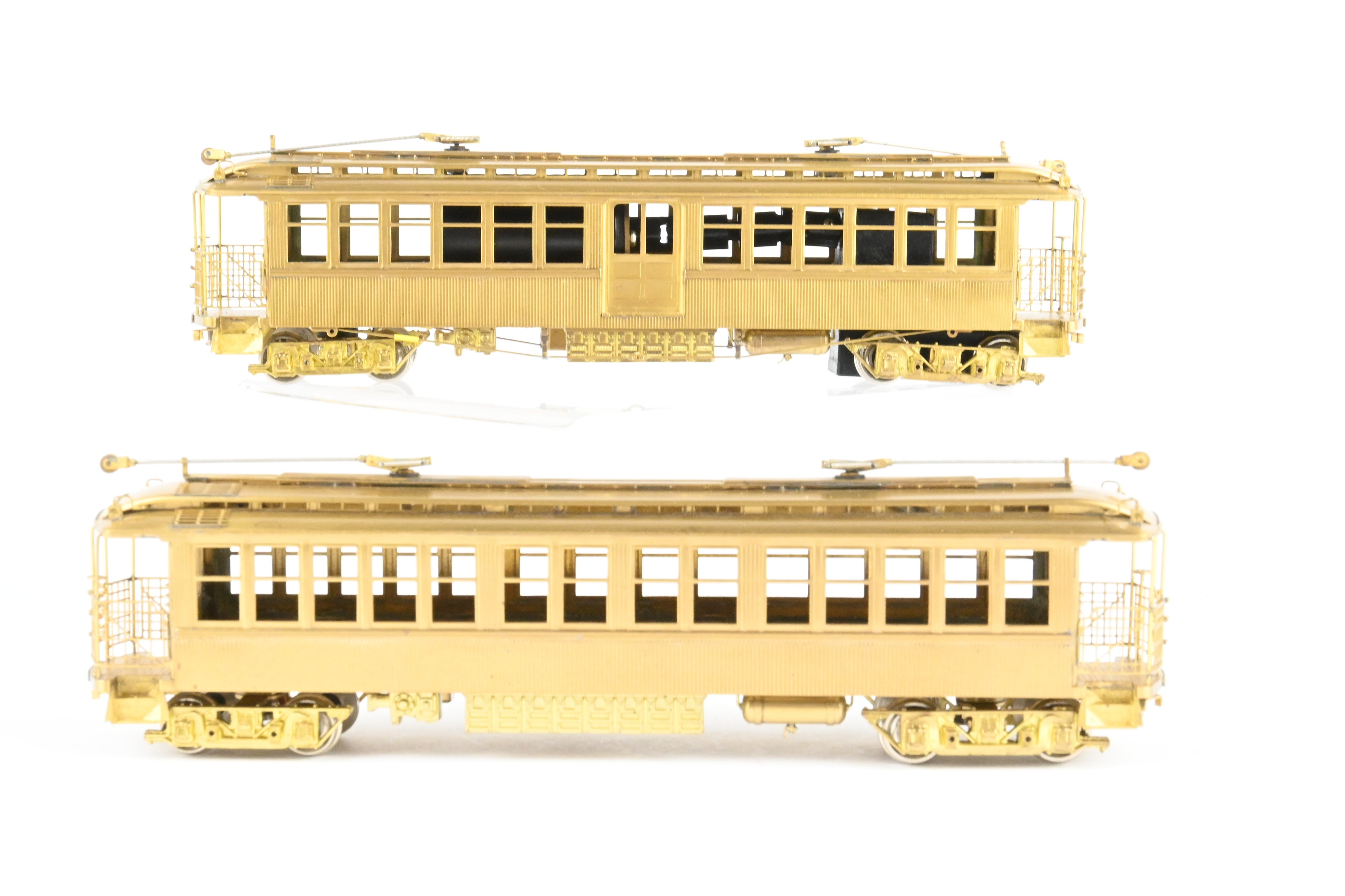 High - Quality HO Scale Brass Model Train Set by WP Car Corp. - Brooklyn Rapid Transit/Brooklyn Union Elevated 1200 Equipped with Trolley Poles