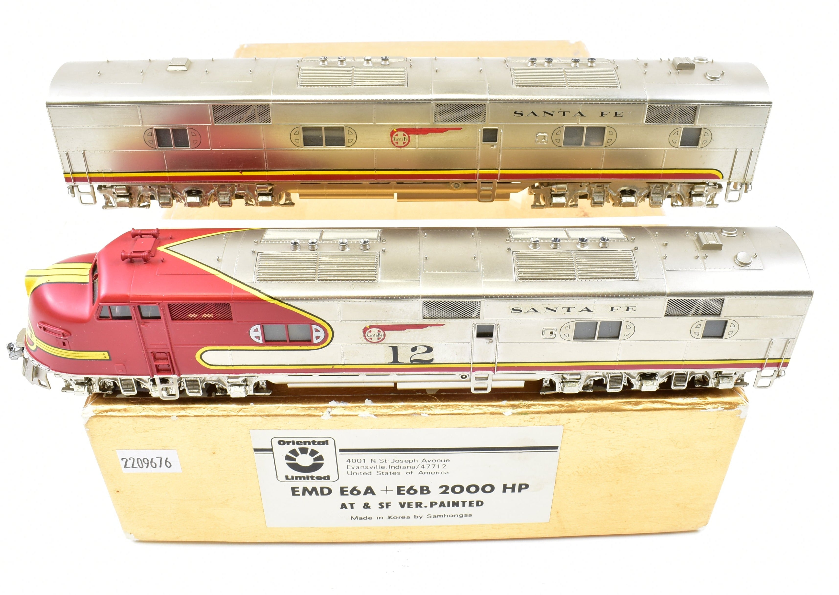 HO Scale Brass ATSF - Santa Fe EMD E6 A/B 2000 HP Factory-Painted Model