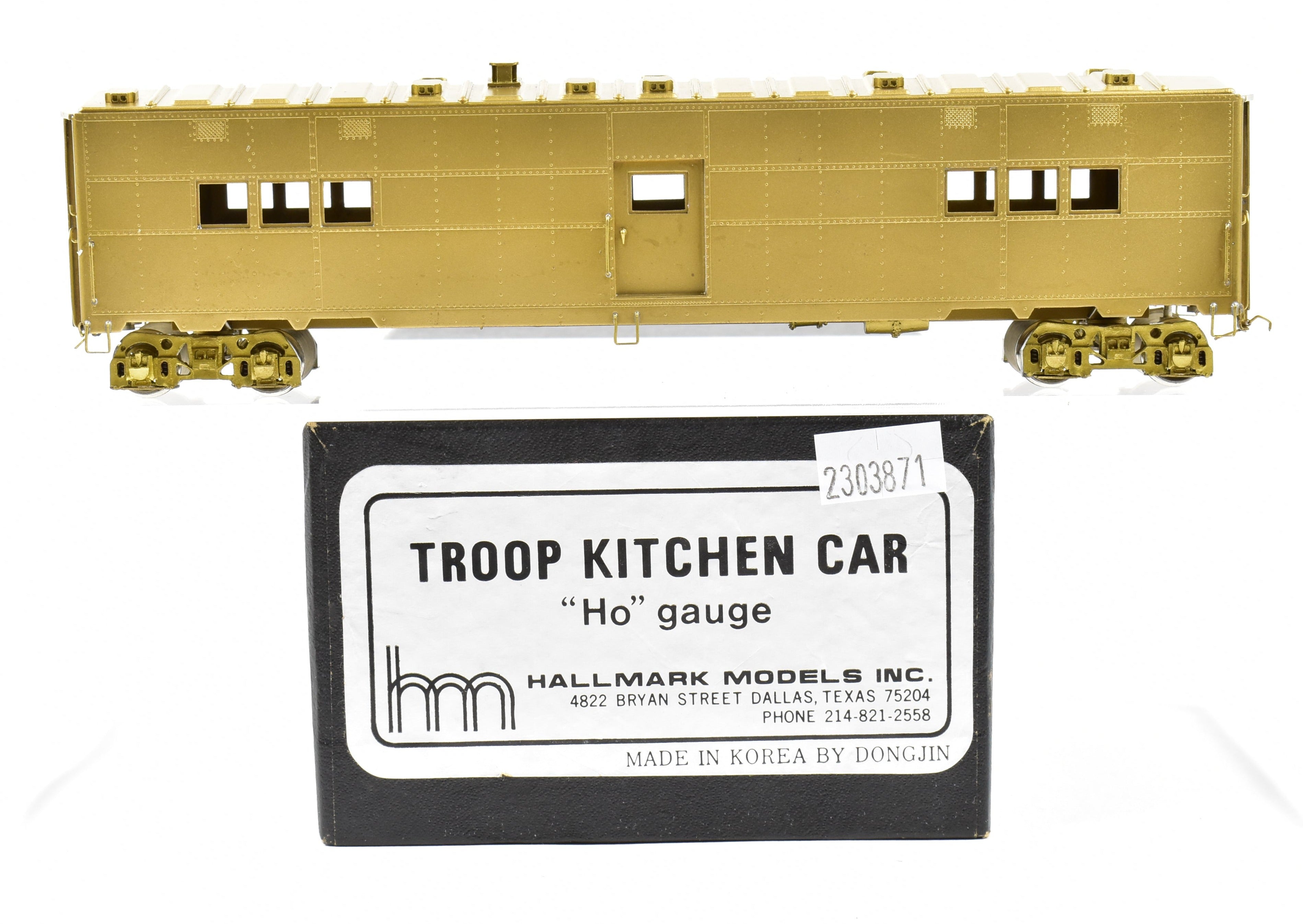High - Quality HO Scale Brass Hallmark Models Various Roads Troop Kitchen Car from Late Production Run