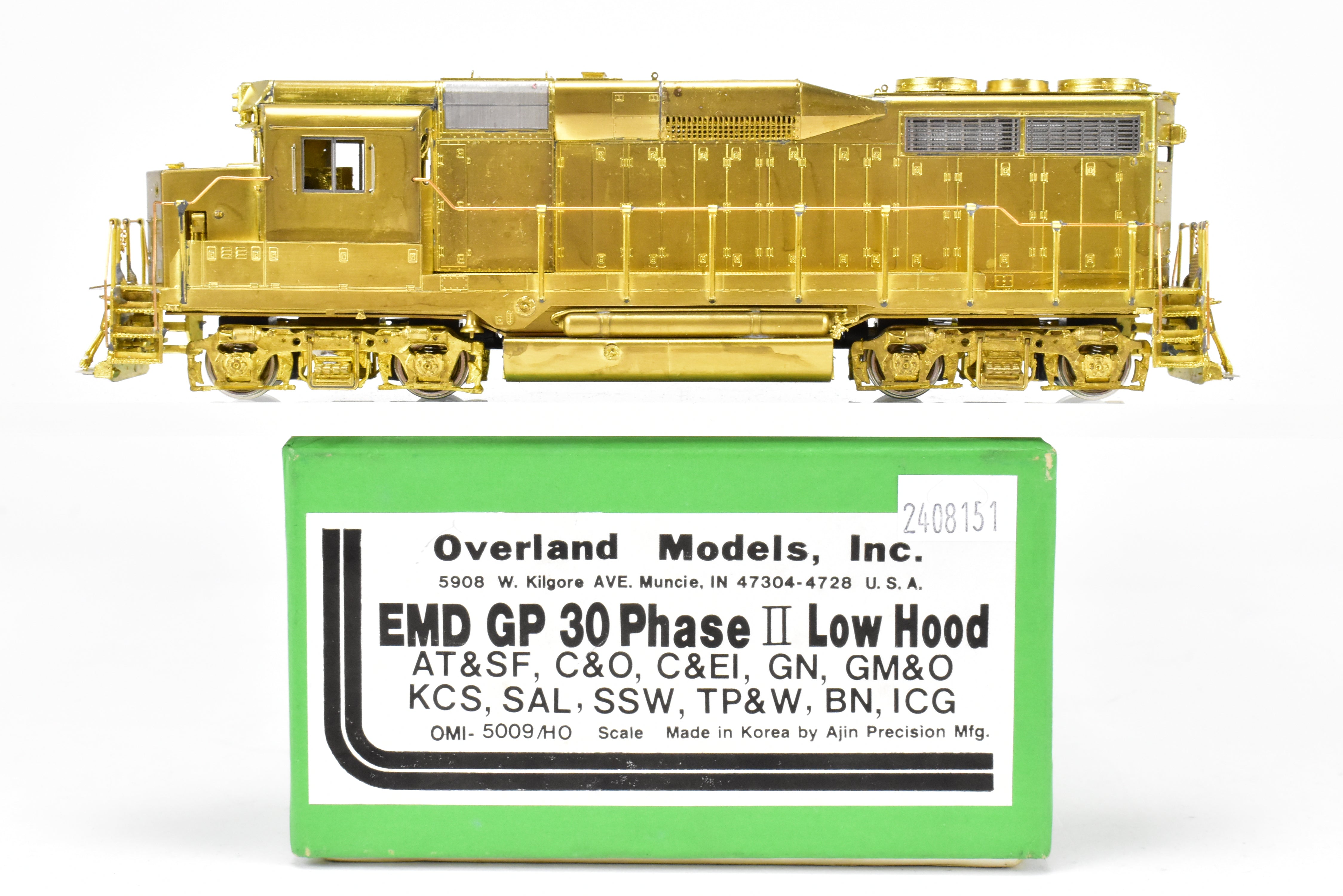 HO Scale Brass EMD GP30 PH II Low Hood Model Trains by Overland Models, Inc. for Various Railroads