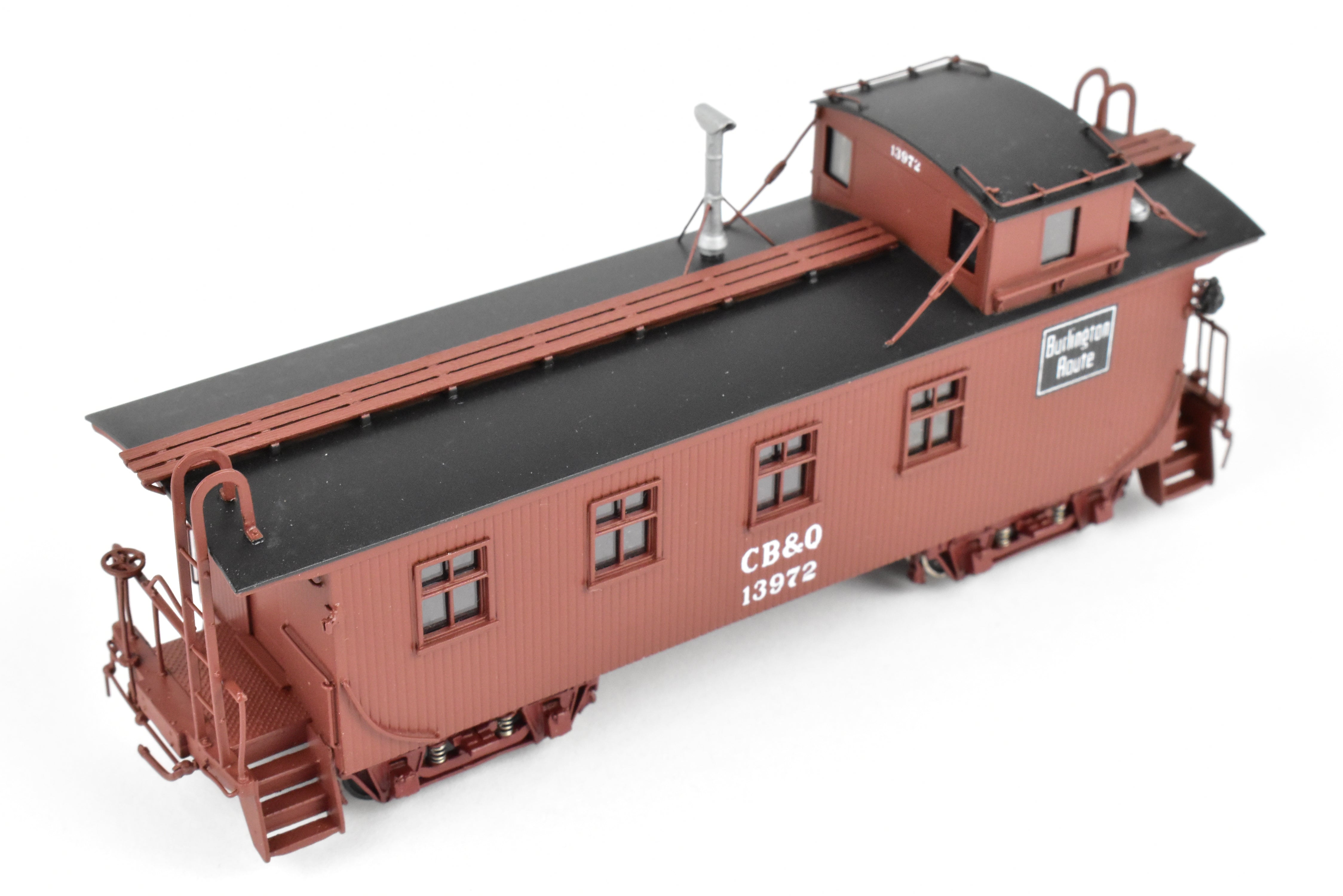 1997 HO Brass Challenger Imports Burlington Route 30 ft Wood Waycar No. 13972