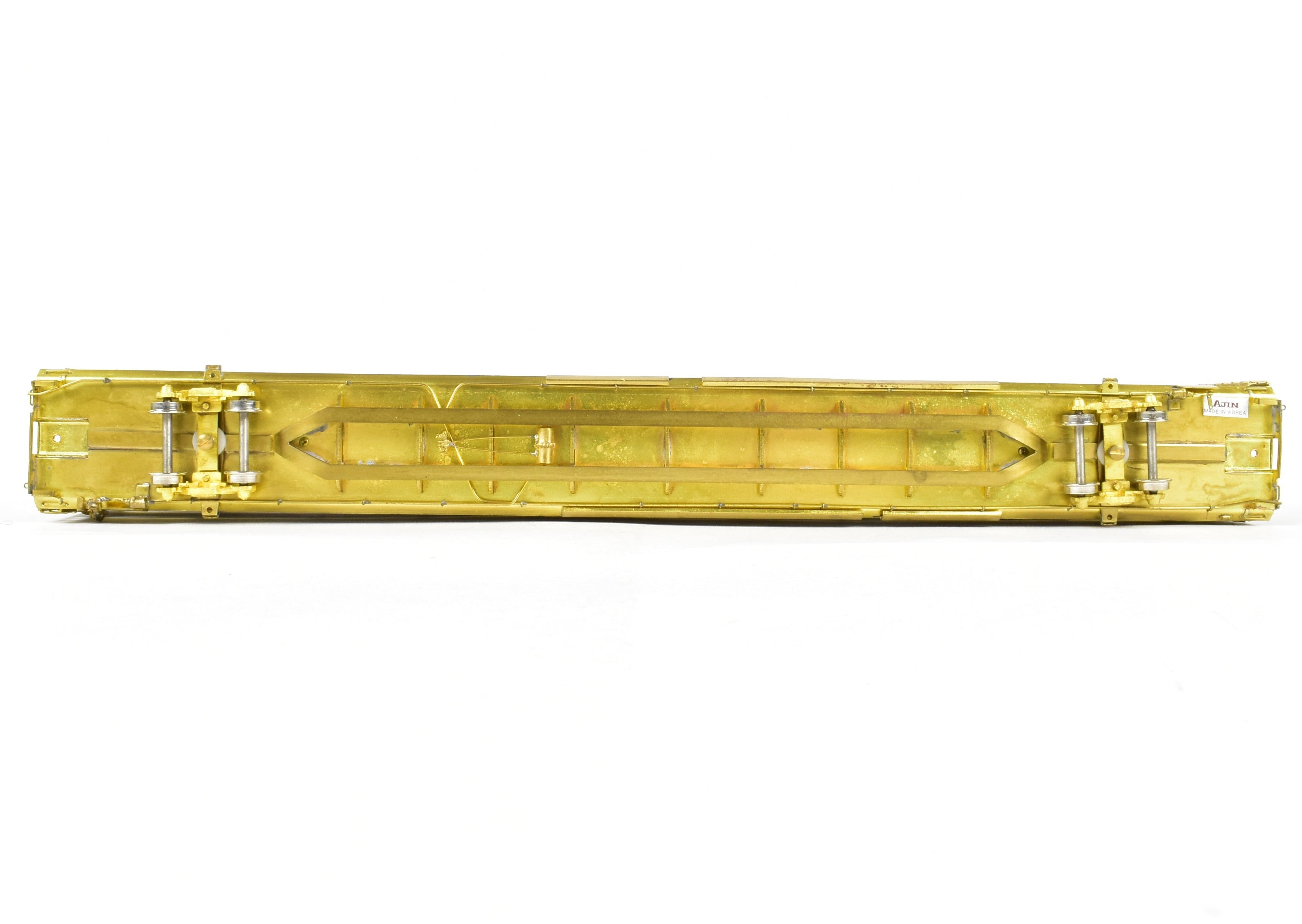 HO Scale Brass Tri - Level Auto Rack Model by Overland Models, Inc. (OMI) for Various Railroads like ATSF, BN, CR, N&W, and SP with Pressed Sides and Optional Roof