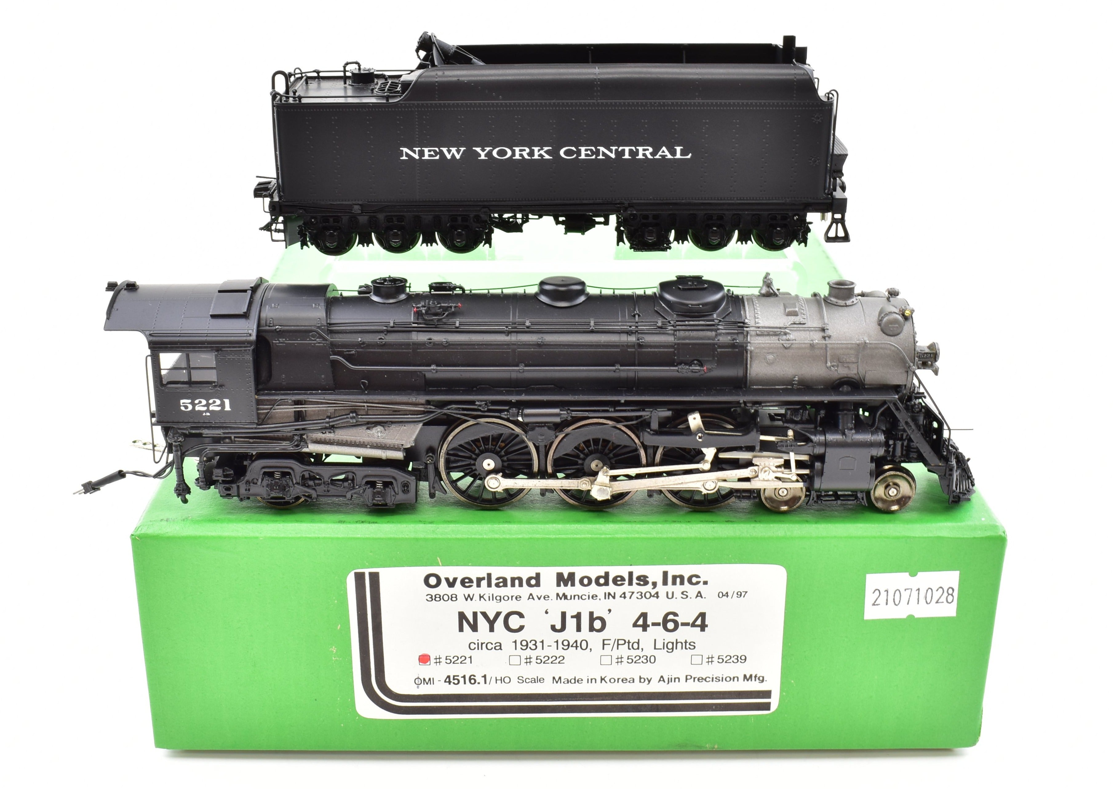 HO Scale Brass Model Train - Overland Models NYC (New York Central) J - 1b 4 - 6 - 4 Hudson FP Locomotive #5221