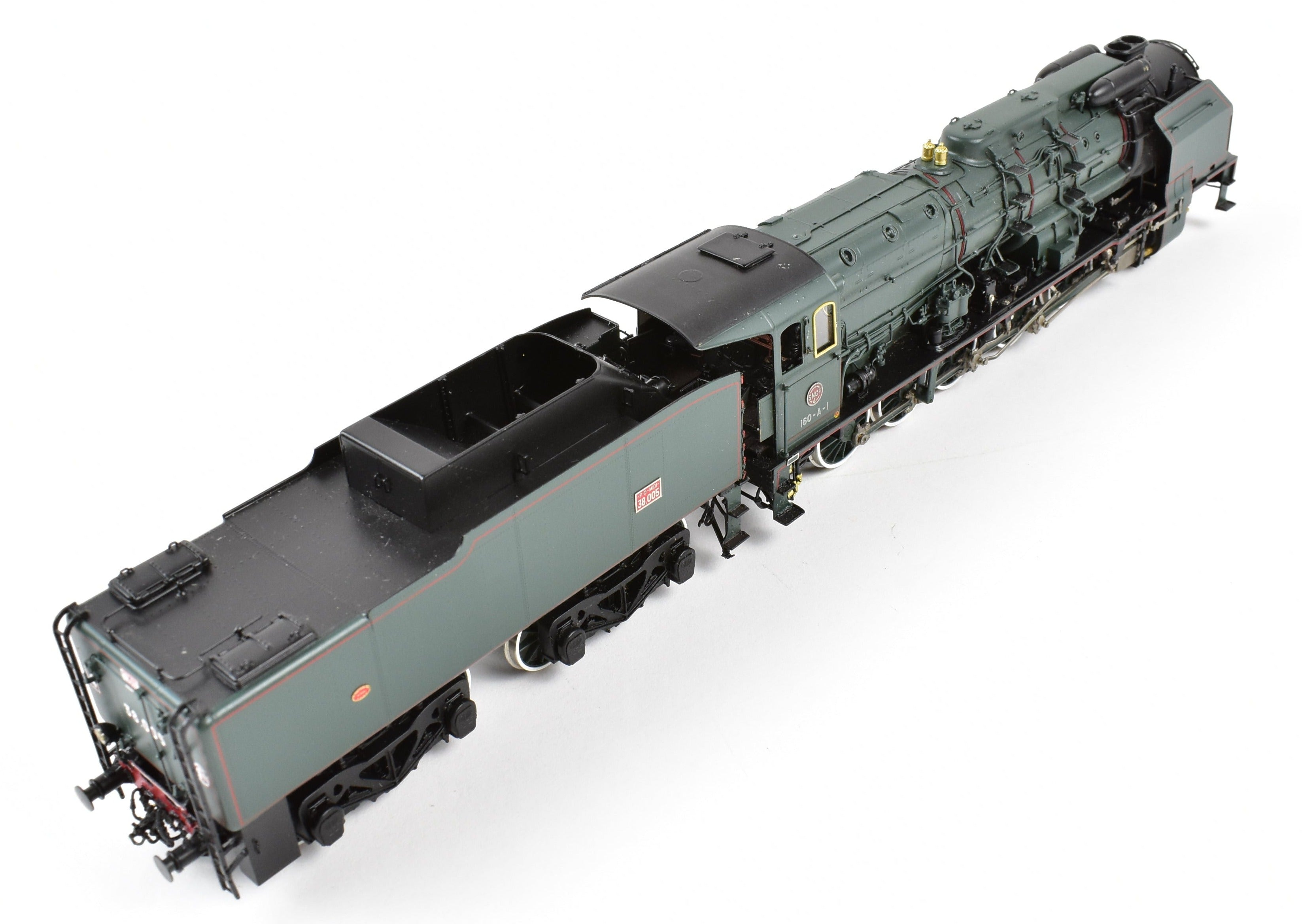 HO Scale Brass Micro - Metakit SNCF 2 - 12 - 0 Heavy Freight 160 - A FP Green Model
