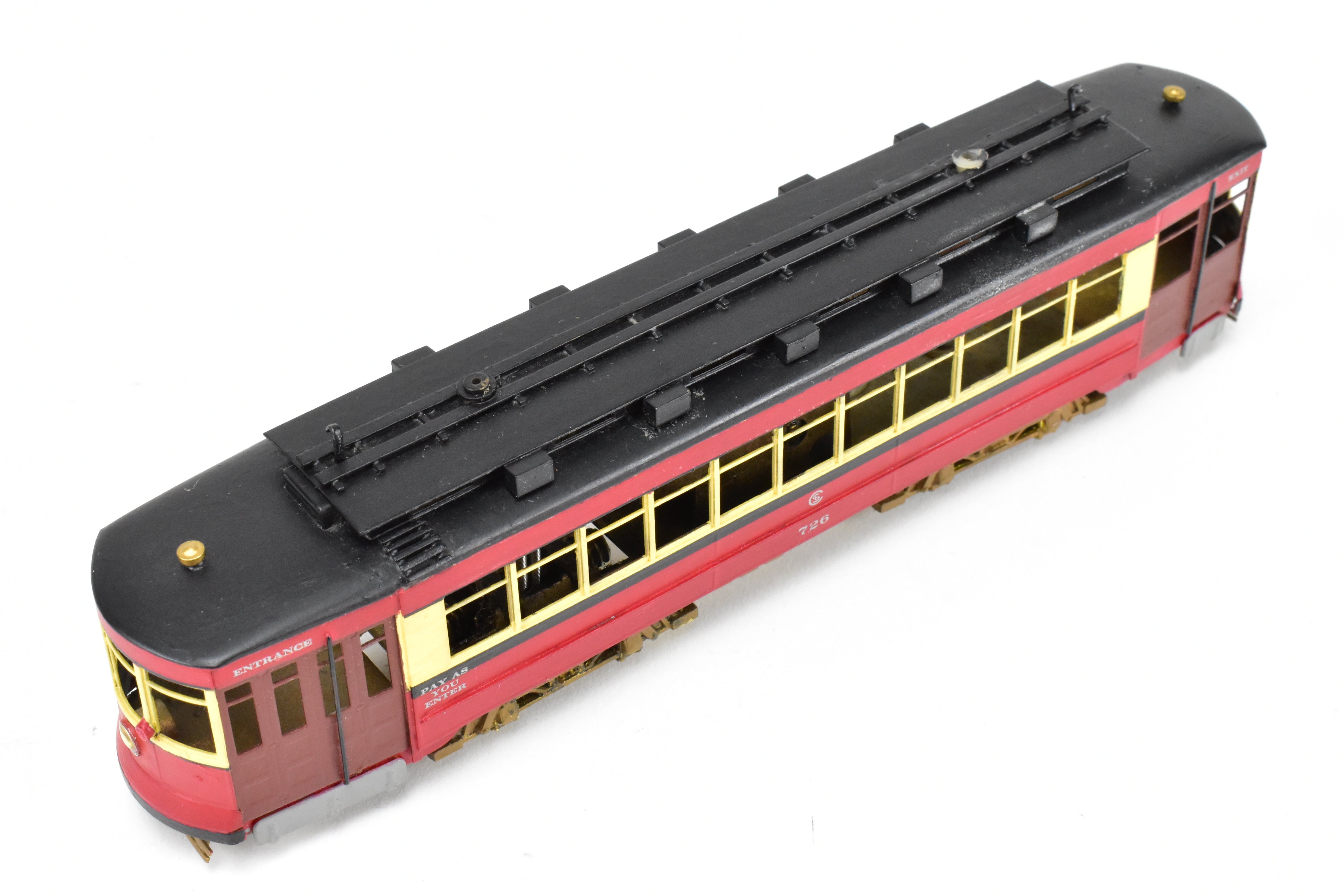 HO Scale Brass Chicago Surface Lines Pullman Car Model - Fairfield Models 343 CSL Custom Painted with Road Number 726