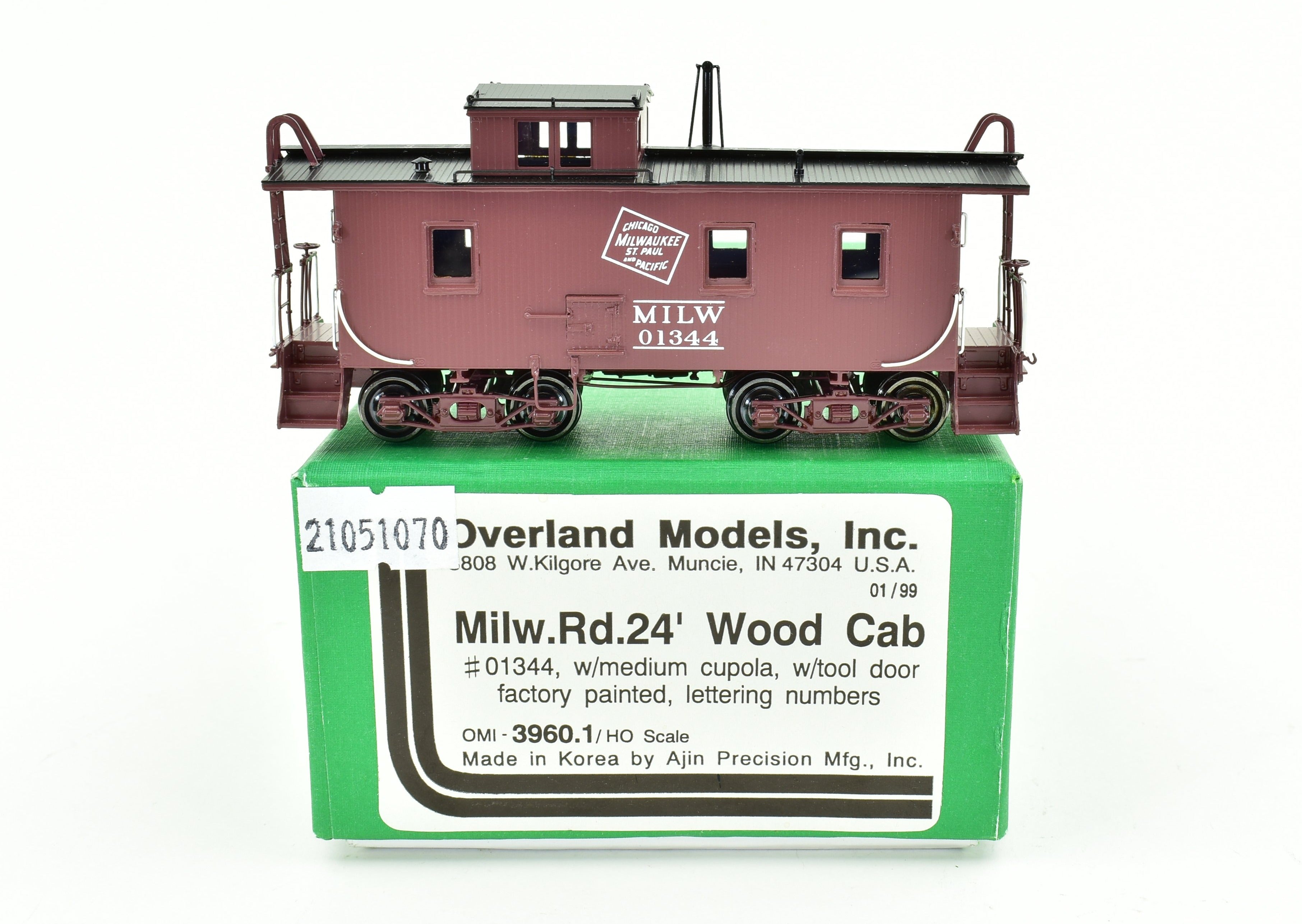 HO Scale Brass OMI Milwaukee Road 24' Wood Caboose by Overland Models