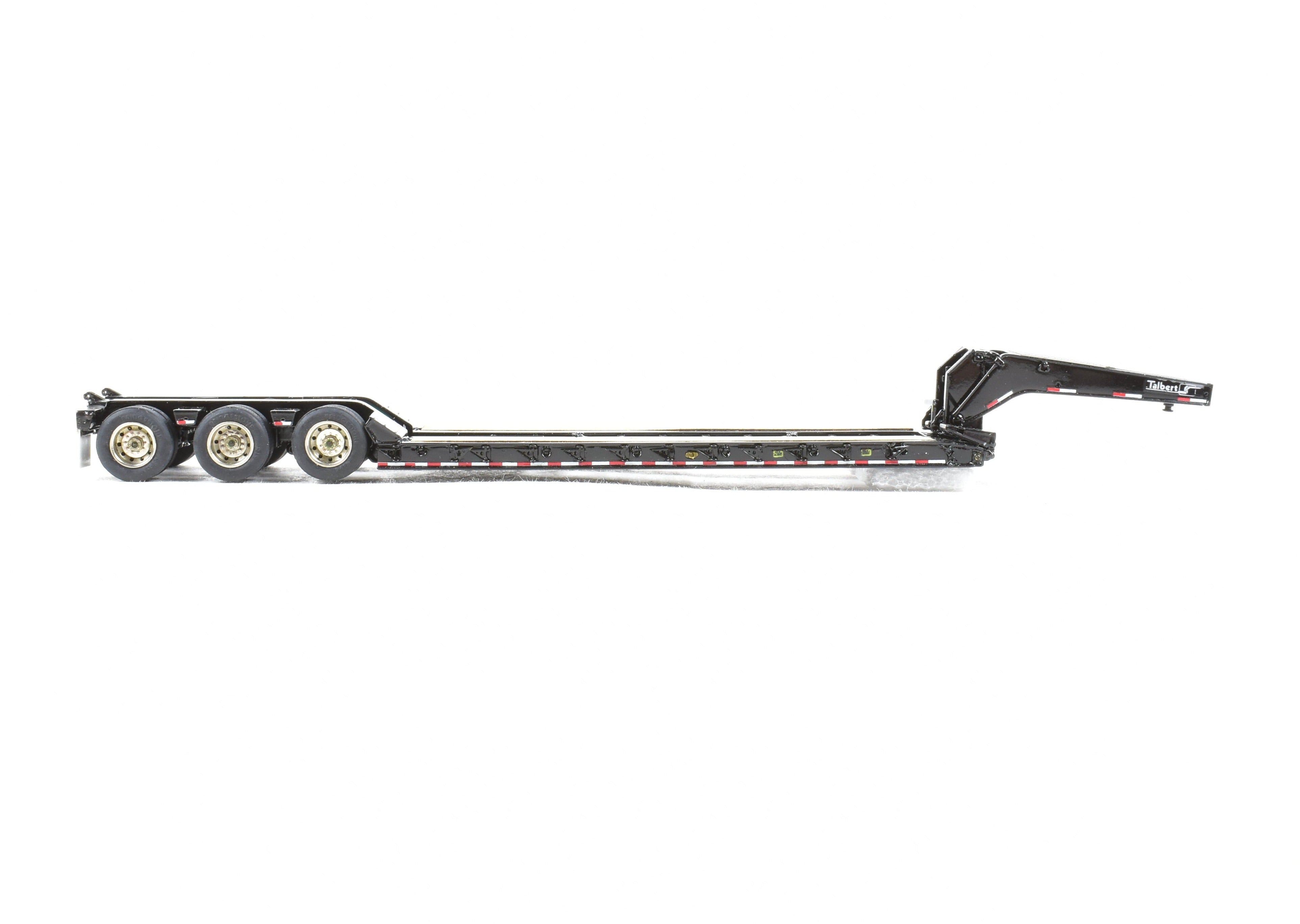 High - Quality HO Scale Brass Construction Classic Mint Collectibles Talbert 55SA Low Boy Trailer in Factory - Painted Black Finish for Model Enthusiasts
