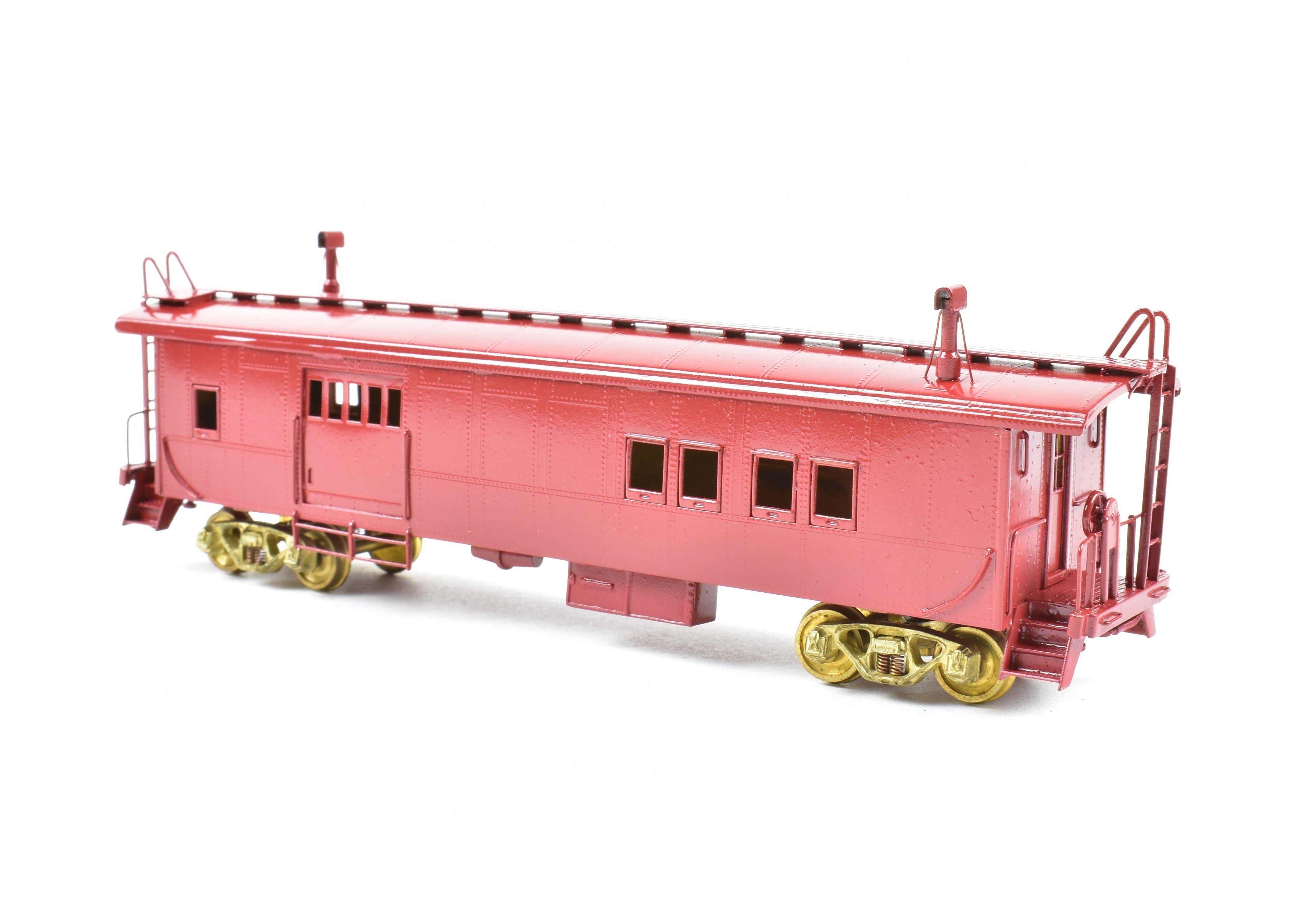 HO Scale Brass Hallmark Models ATSF - Santa Fe Transfer Caboose with Factory - Applied Paint and Unlettered Design