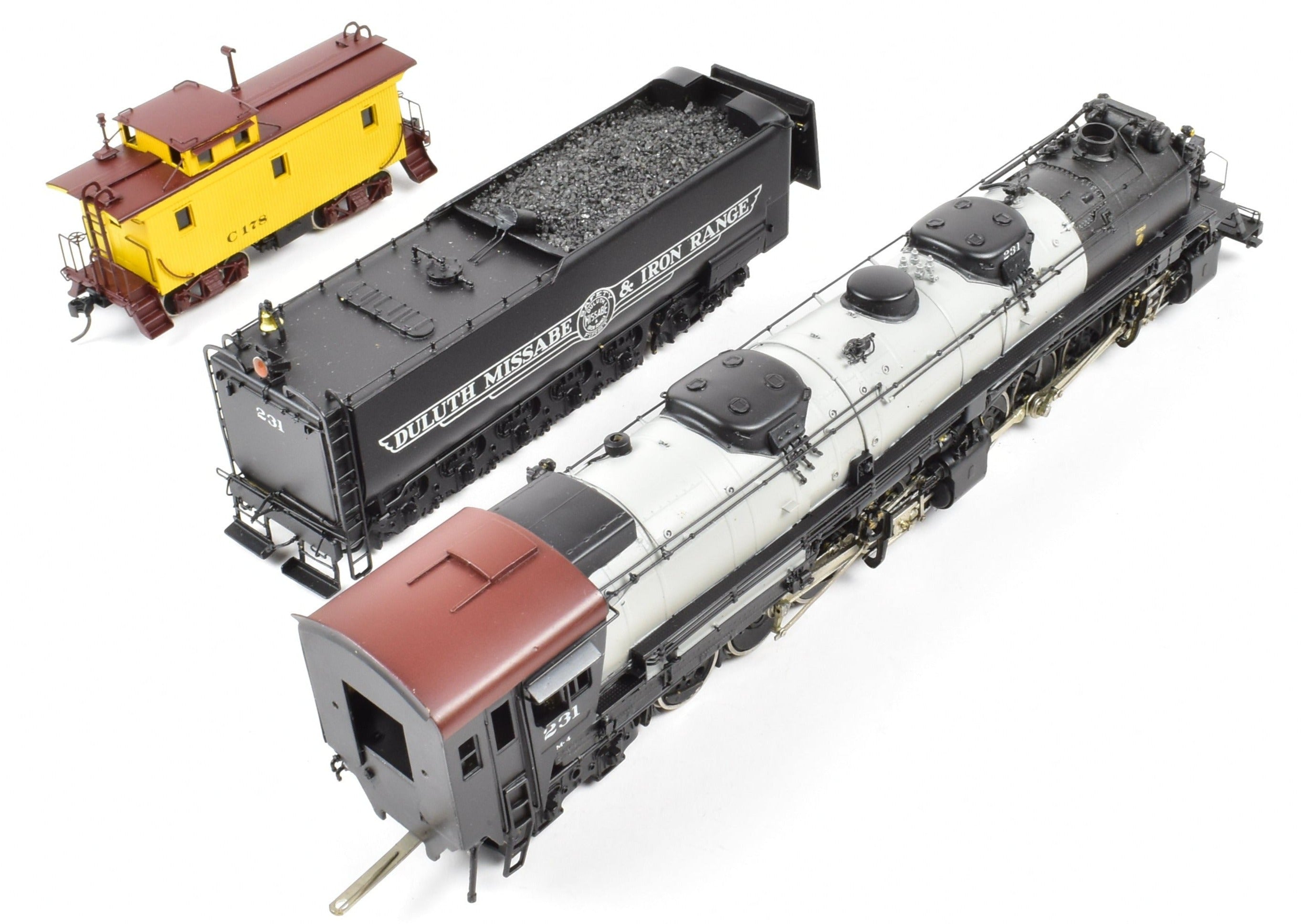 HO Scale Brass Model Train Set by Westside Model Co. - DM&IR Duluth, Missabe, & Iron Range 2-8-8-4 Yellowstone M-4 Locomotive with Caboose C/P