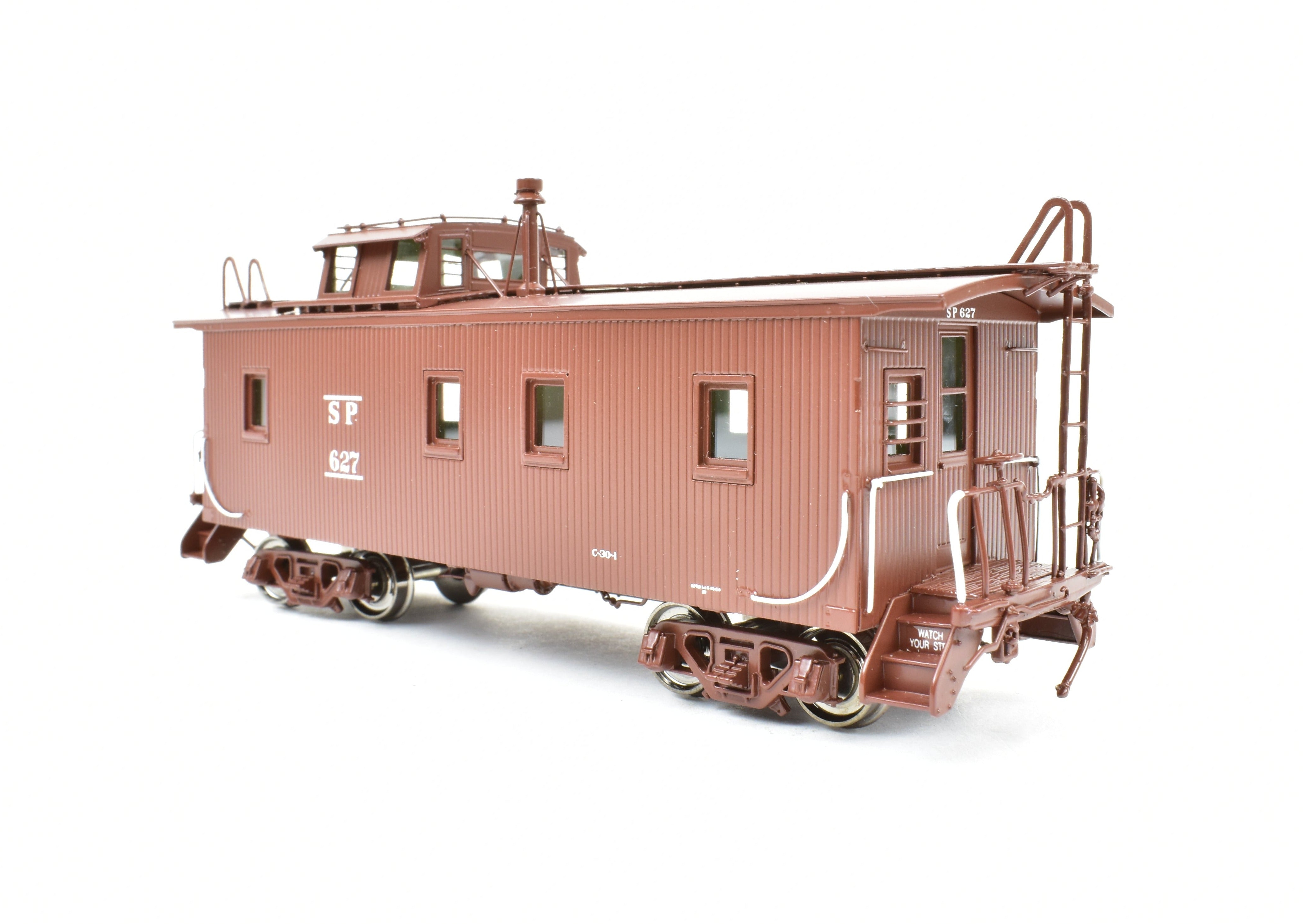 HO Scale Brass CIL - Challenger Imports SP - Southern Pacific Wood Side Caboose with Slant Side Cupola, Class C - 30 - 1, Freight Passenger No. 627 Model Train
