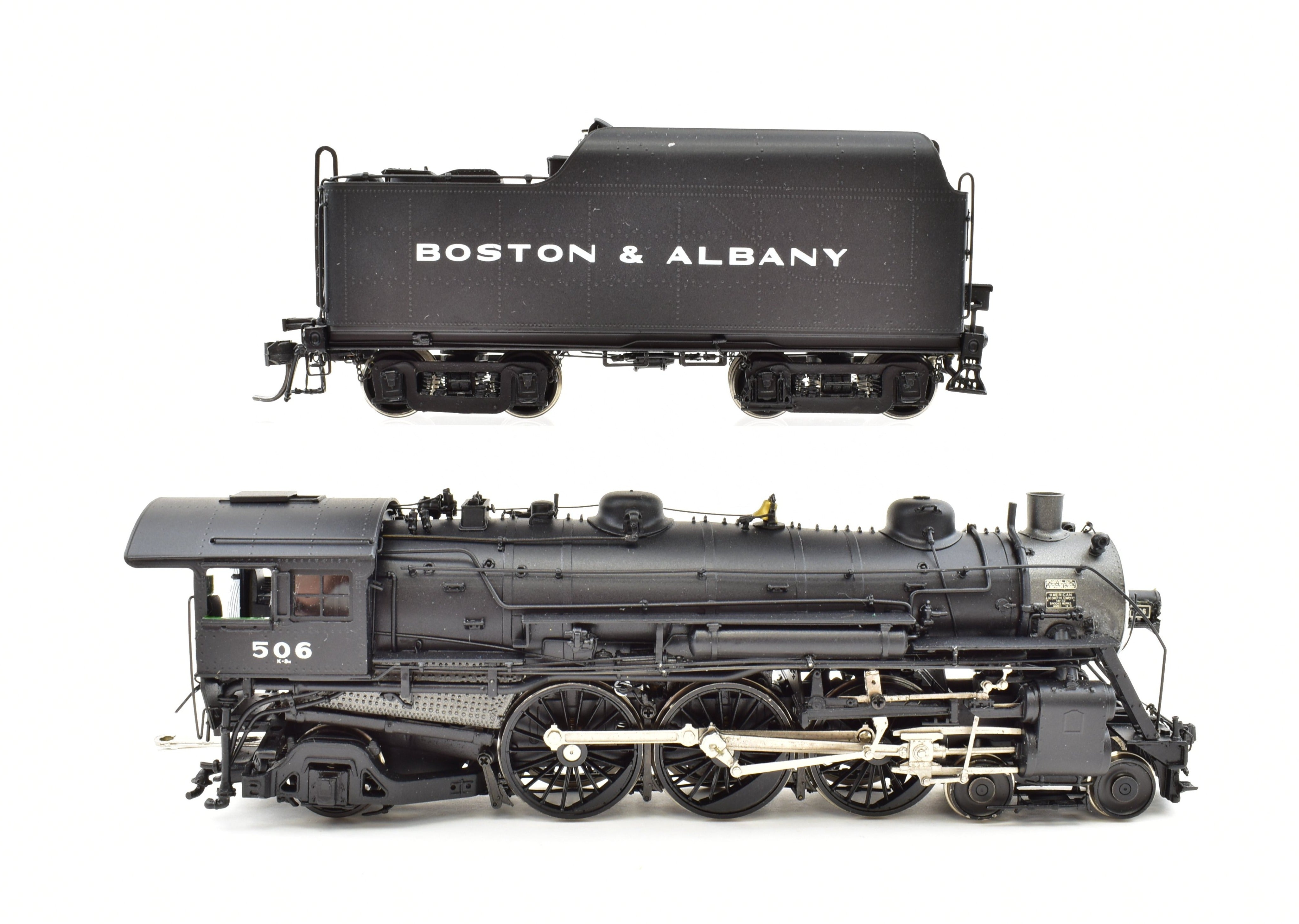 HO Scale Brass Imported Boston & Albany K-3n 4-6-2 Pacific Steam Locomotive Model Factory Painted as #506 without Lights by Key Imports