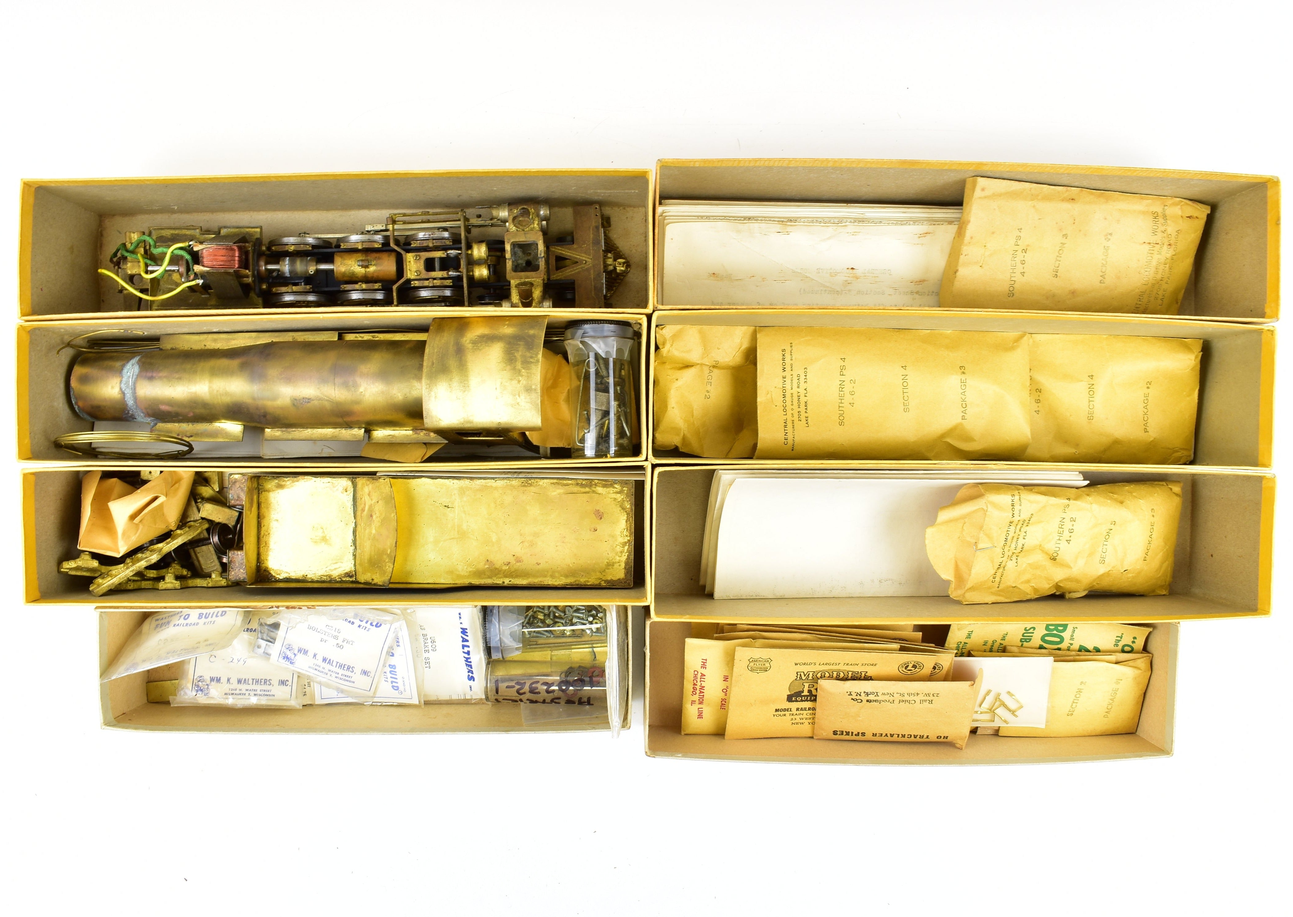 O Scale Brass Central Locomotive Works SOU Southern Railway PS - 4 4 - 6 - 2 Pacific Started Kit