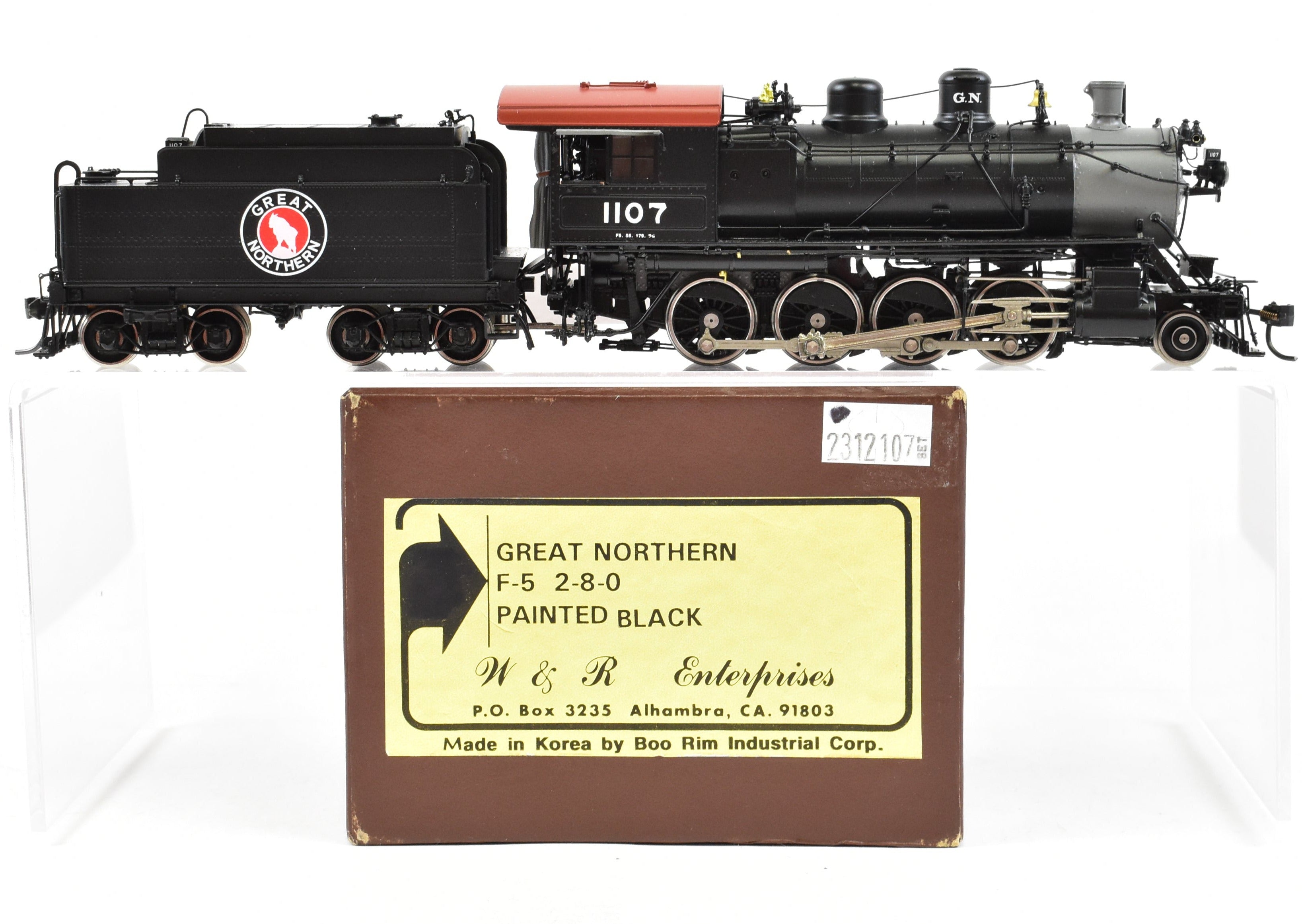 HO Scale Brass Steam Locomotive CON W&R Enterprises Great Northern F-5 2-8-0 FP No. 1107 Model