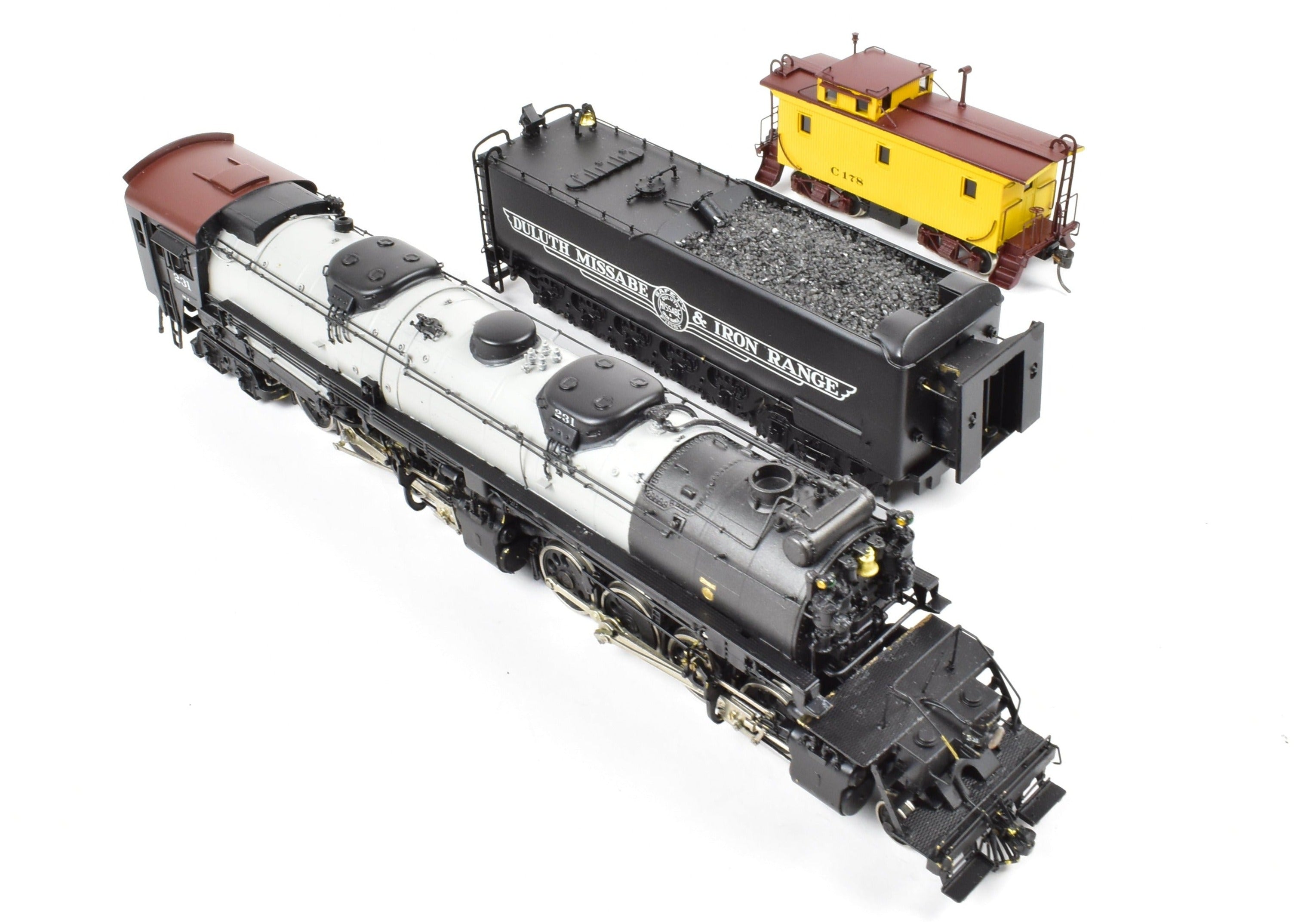 HO Scale Brass Model Train Set by Westside Model Co. - DM&IR Duluth, Missabe, & Iron Range 2-8-8-4 Yellowstone M-4 Locomotive with Caboose C/P