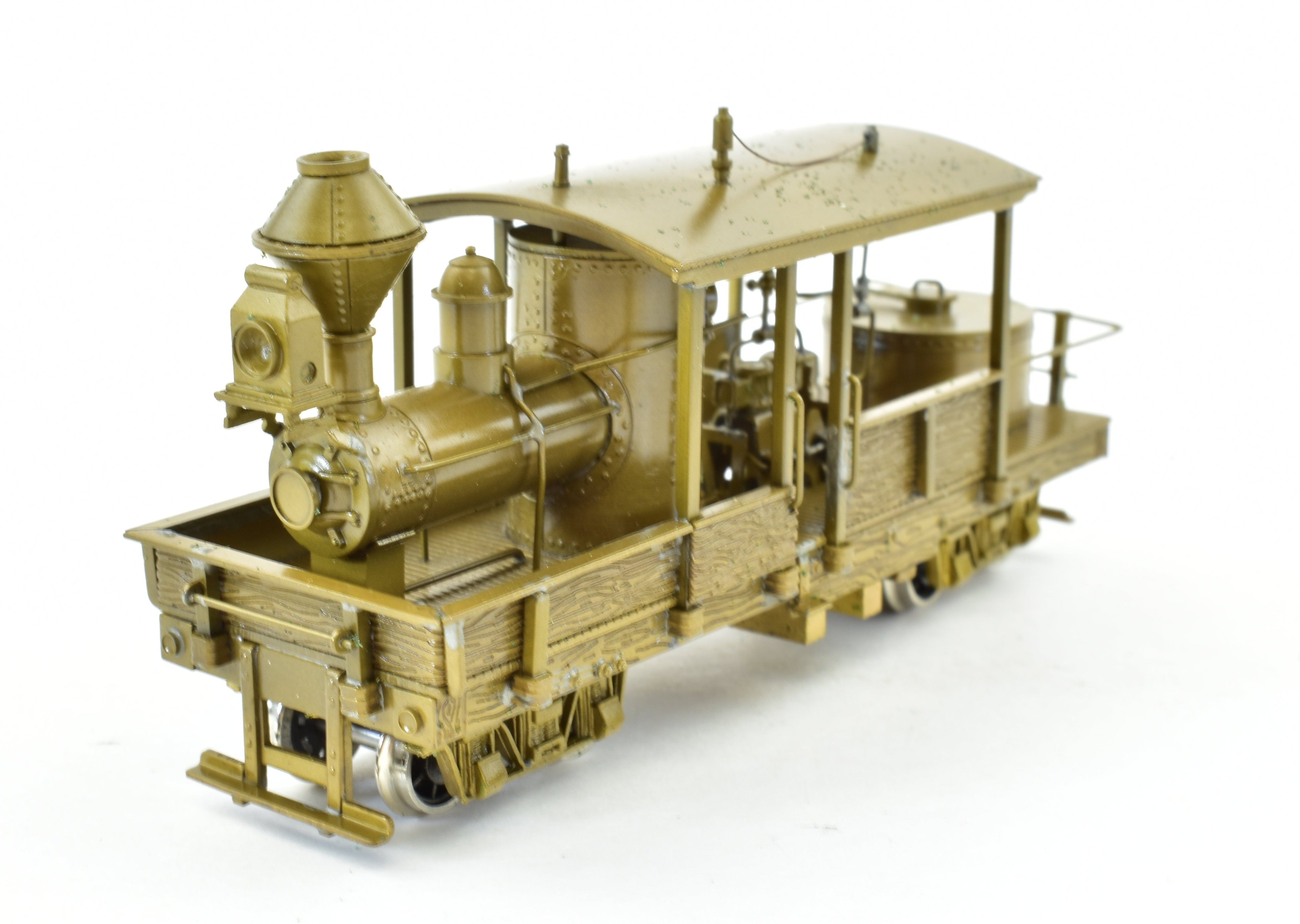 HOn3 Scale Brass Model of Northwest Short Line's 15 - ton Tee Boiler Class A Climax Logging Locomotive