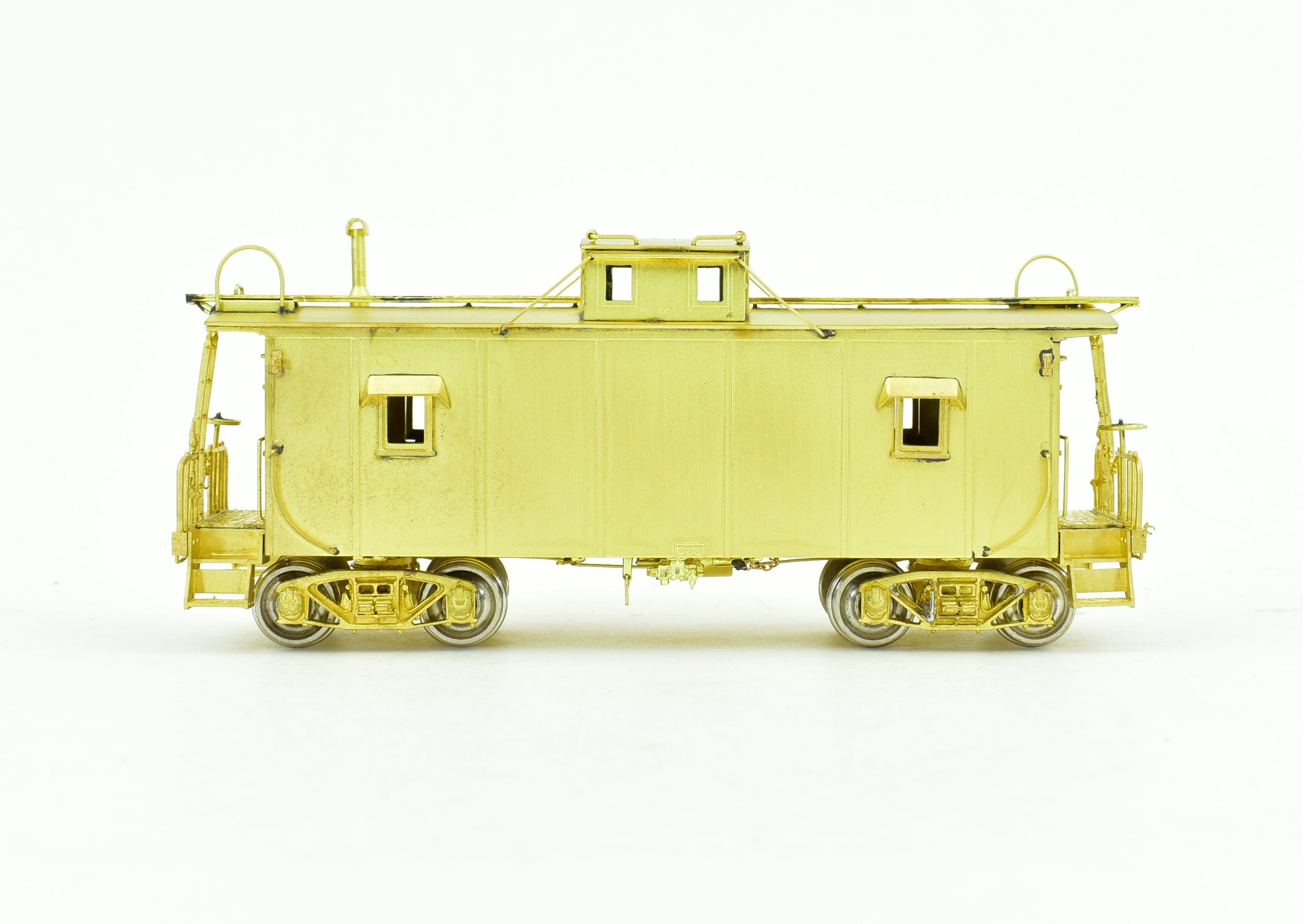HO Scale Brass Model Train - Overland Models, Inc. (OMI) Central Railroad of New Jersey (CNJ) Plywood Caboose Equipped with Andrews Trucks