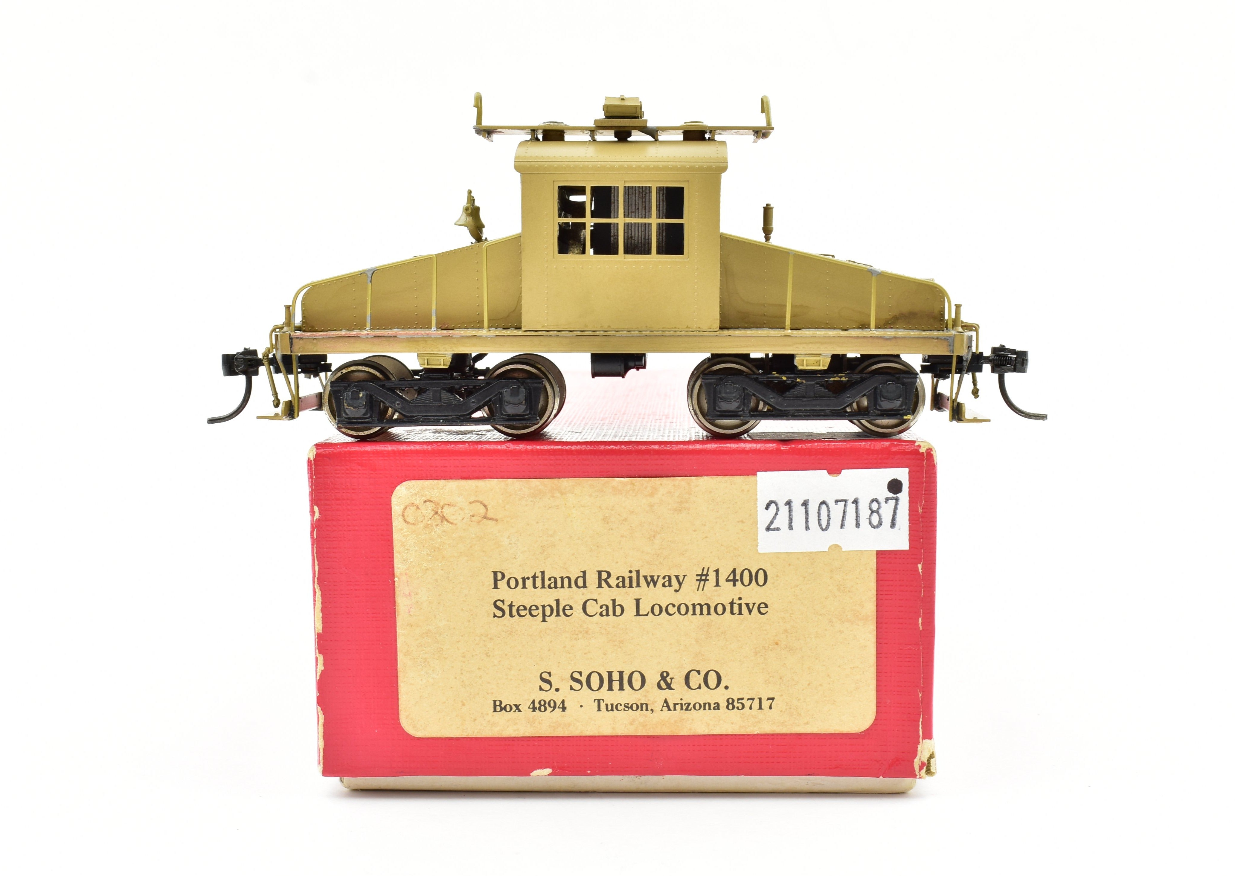 1975 HO Scale Brass Portland Railway #1400 Steeple Cab Locomotive by S. Soho & Co