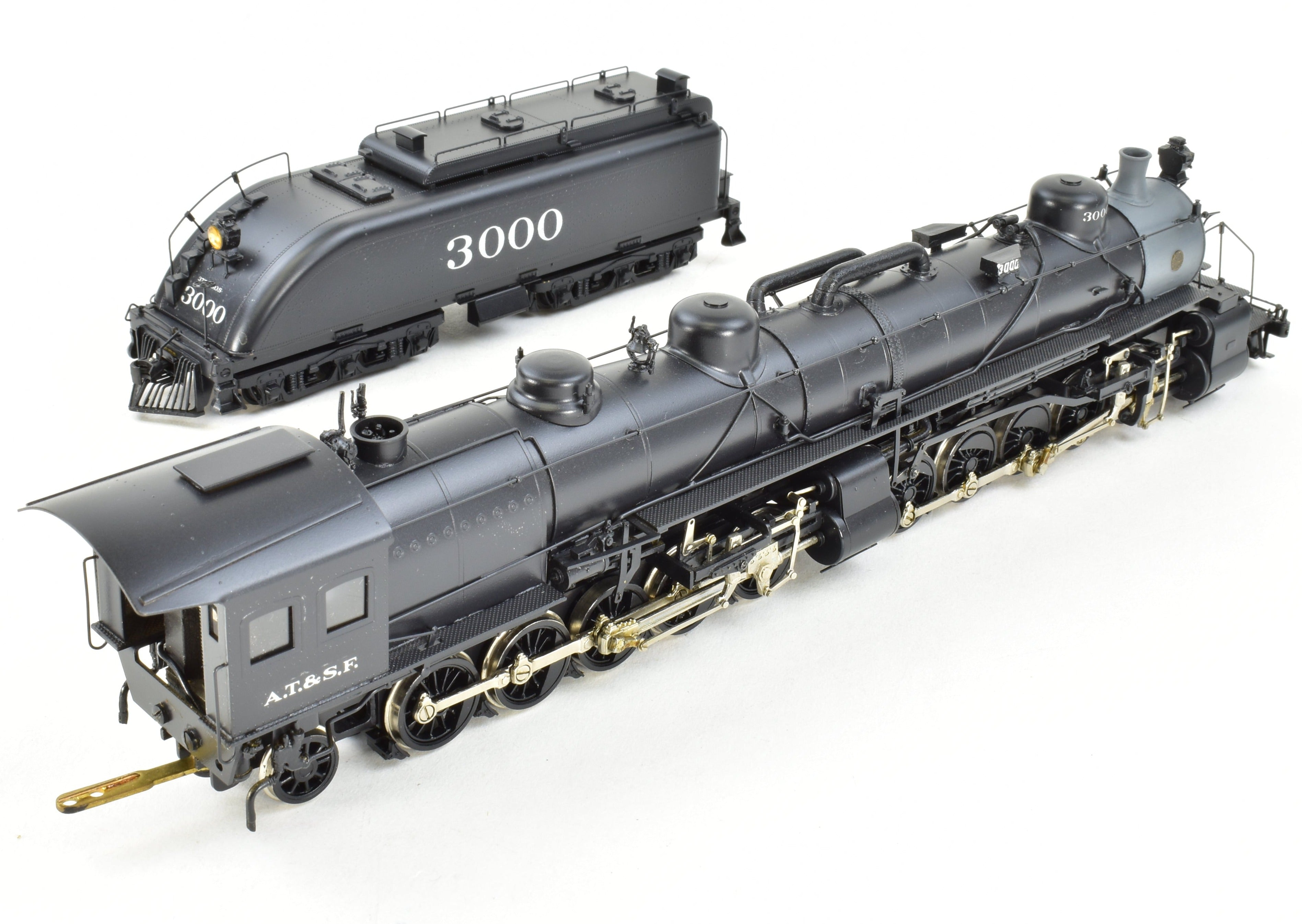 HO Scale Brass Model Train from Westside Model Co. - ATSF Santa Fe 2-10-10-2 Professionally Painted with Run Number 3000