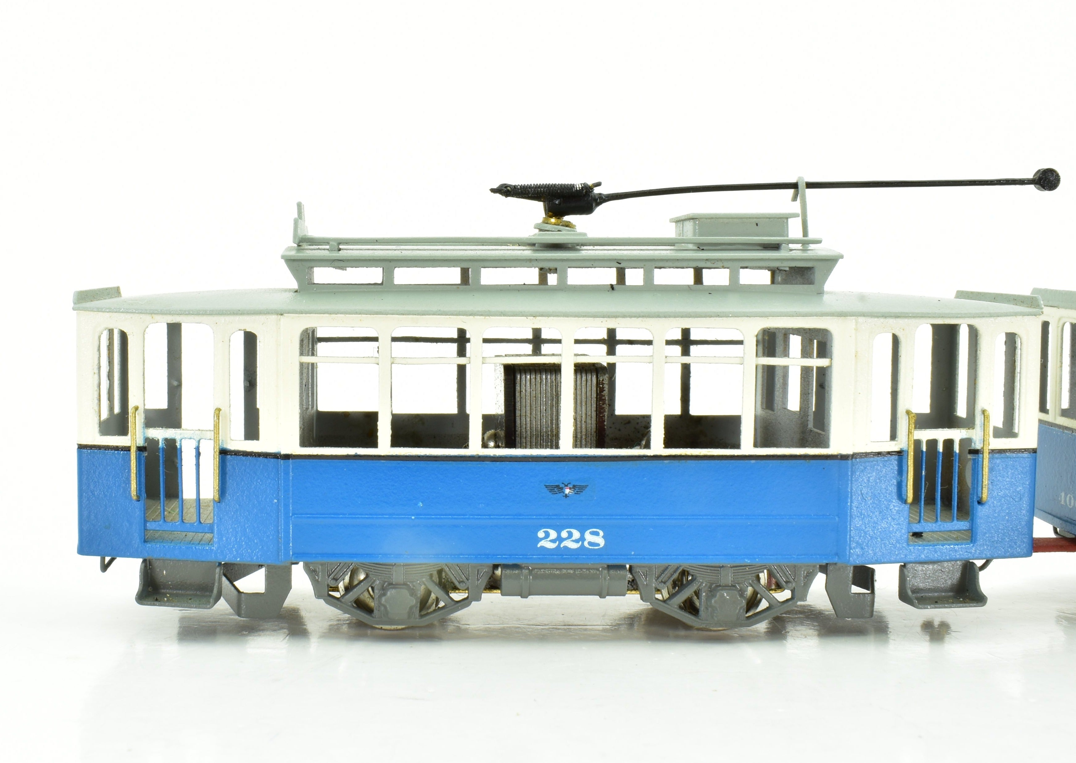 Collectible HO Scale Brass Philotrain Apeldoor - Nederland Type HTM 51 - 80 Painted Tram Set Model