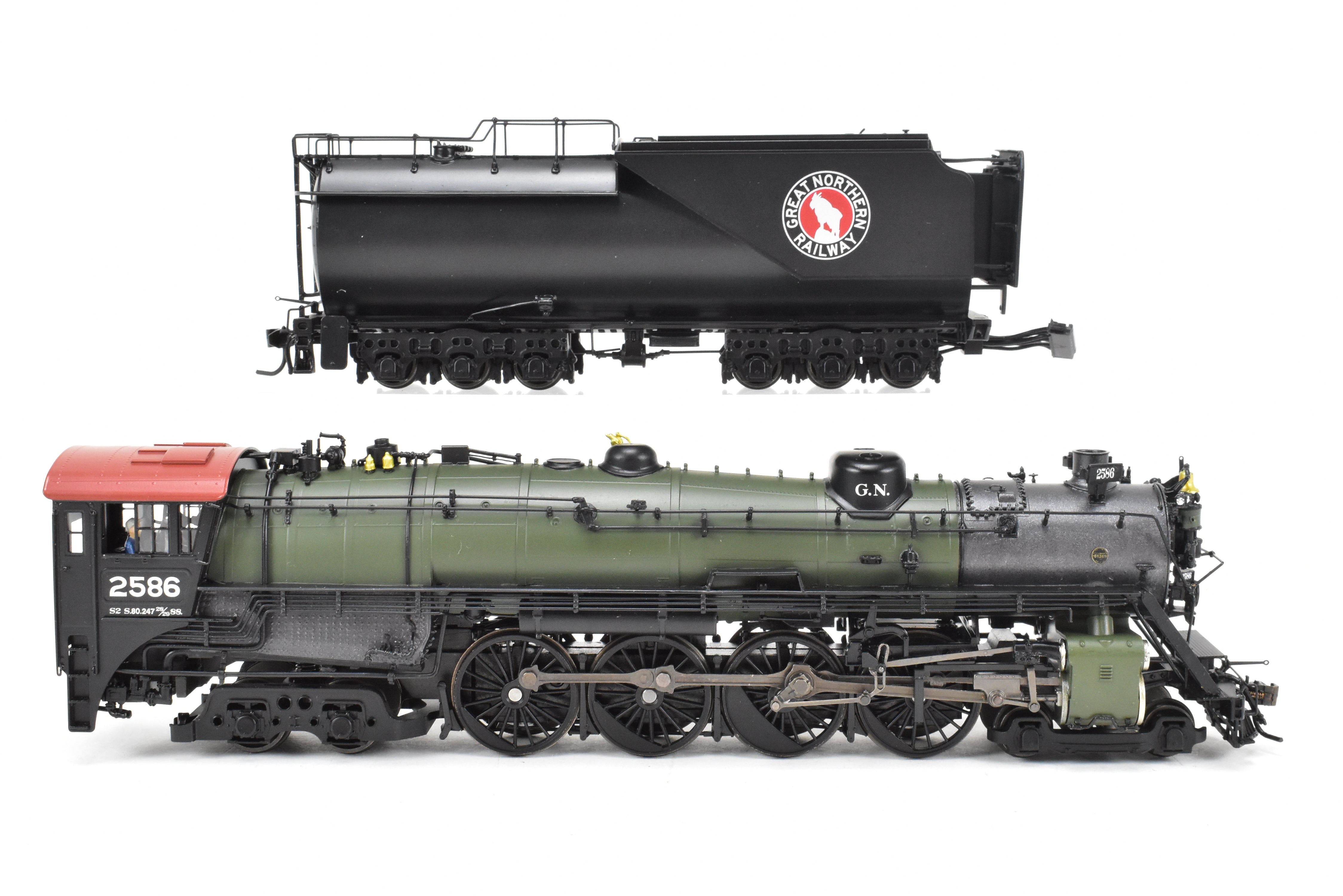 HO Scale Brass Hybrid BLI Great Northern S - 2 4 - 8 - 4 FP 2586 with DCC and Sound