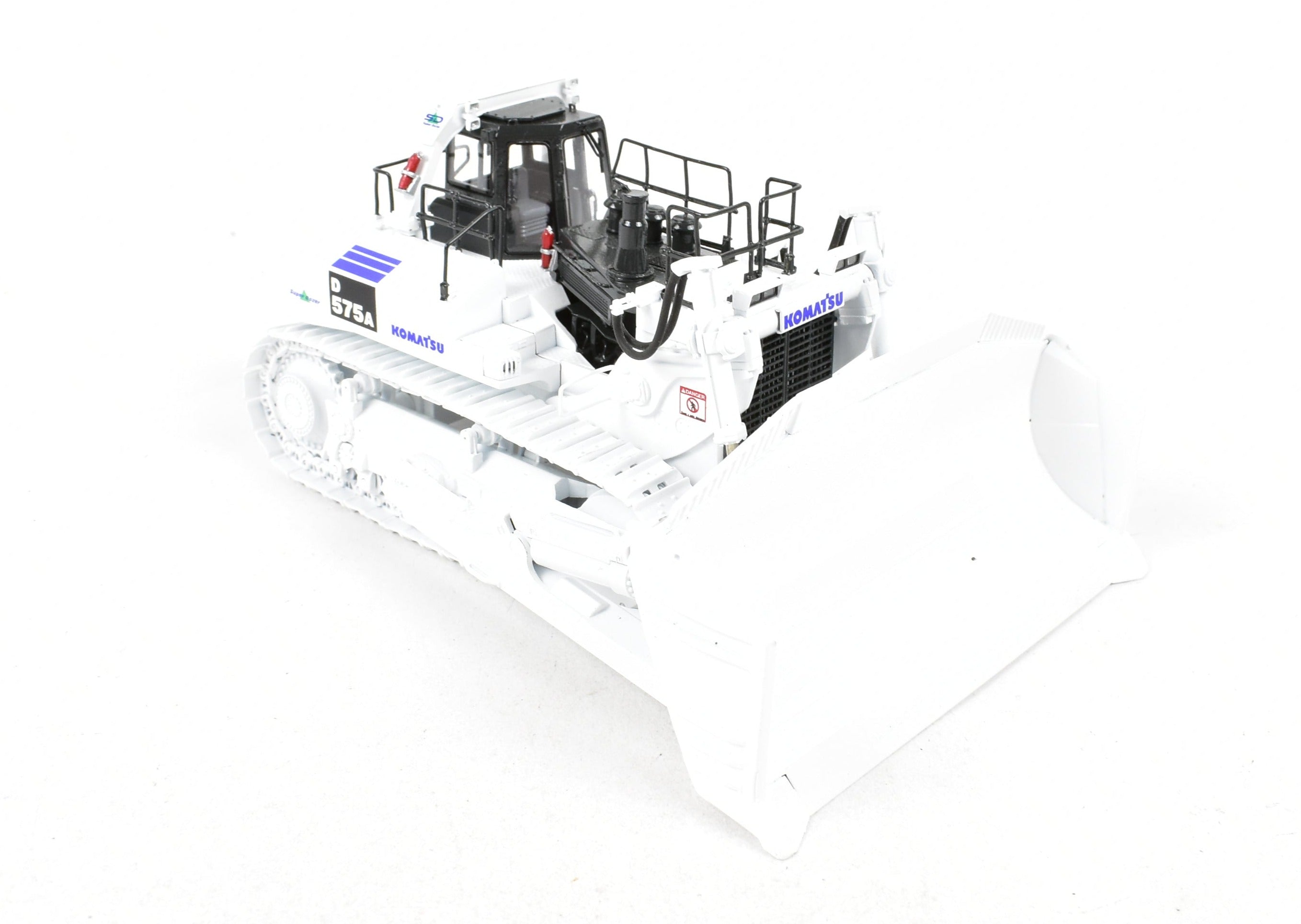 High - Quality HO Scale Brass Construction Model - Classic Mint Collectibles Komatsu D575A - 3 Super Dozer with Mine White Finish and Serial Number 1 from 2006 Production Run