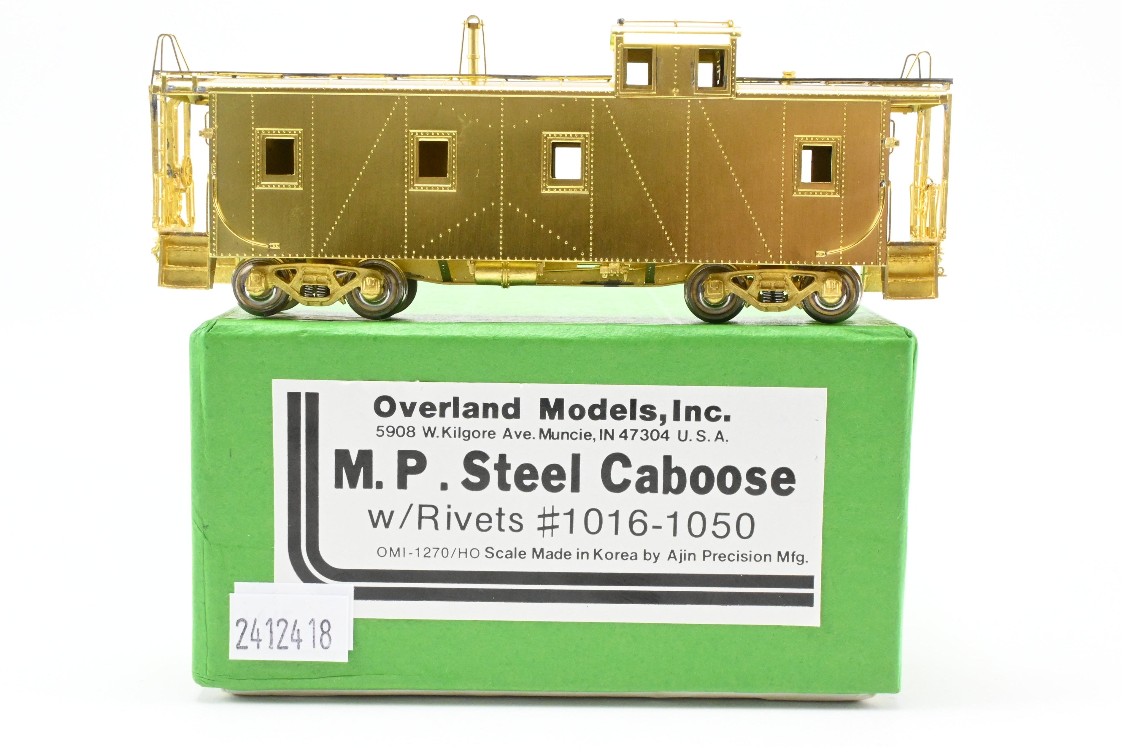HO Scale Brass OMI - Overland Models, Inc. Missouri Pacific Steel Caboose with Rivets, Model Numbers Ranging from #1016 to #1050