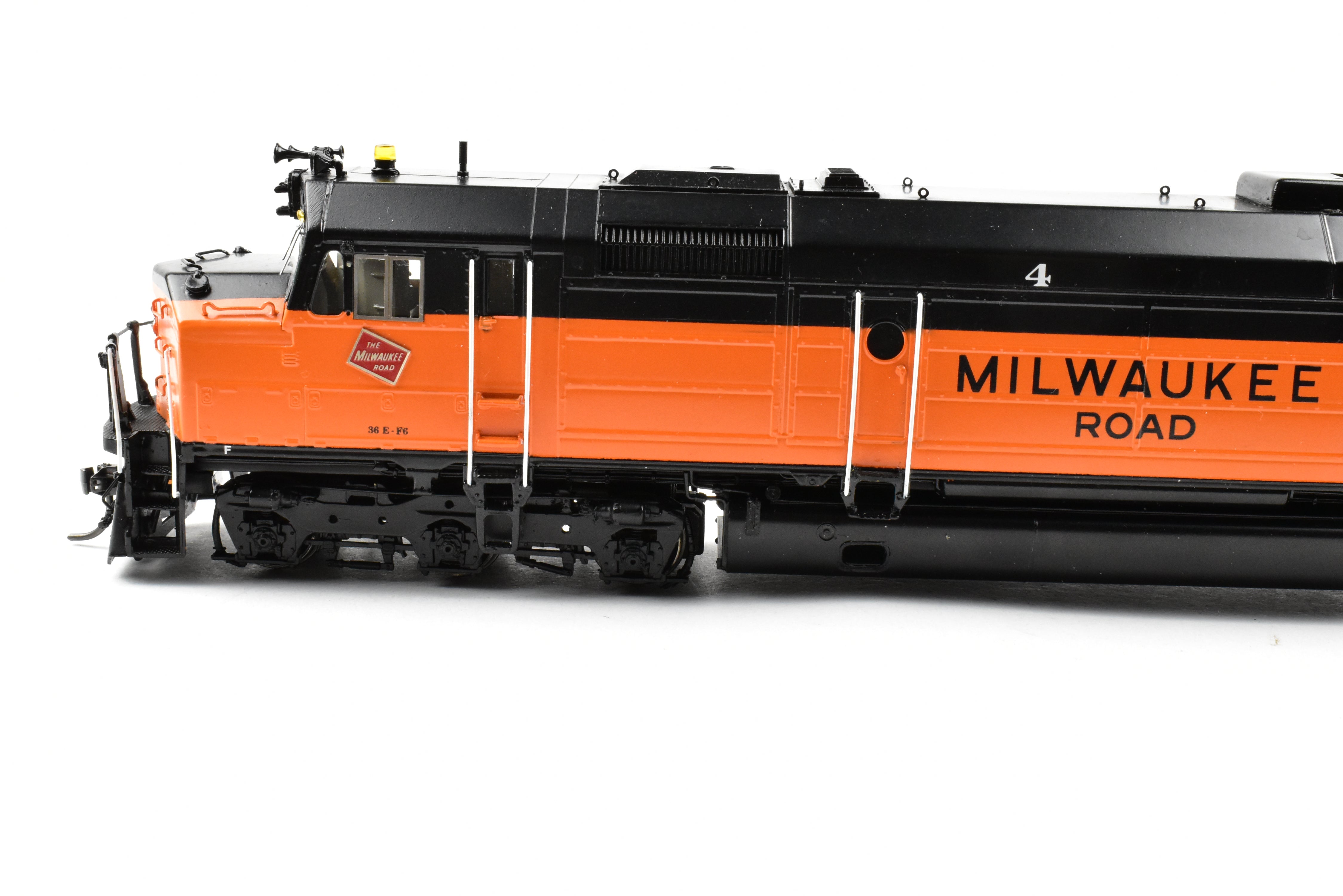 HO Scale Brass Freight Train Model - Overland Models Inc. Milwaukee Road EMD FP45 Freight Version from 1970 Era, Number 4 with DCC Function