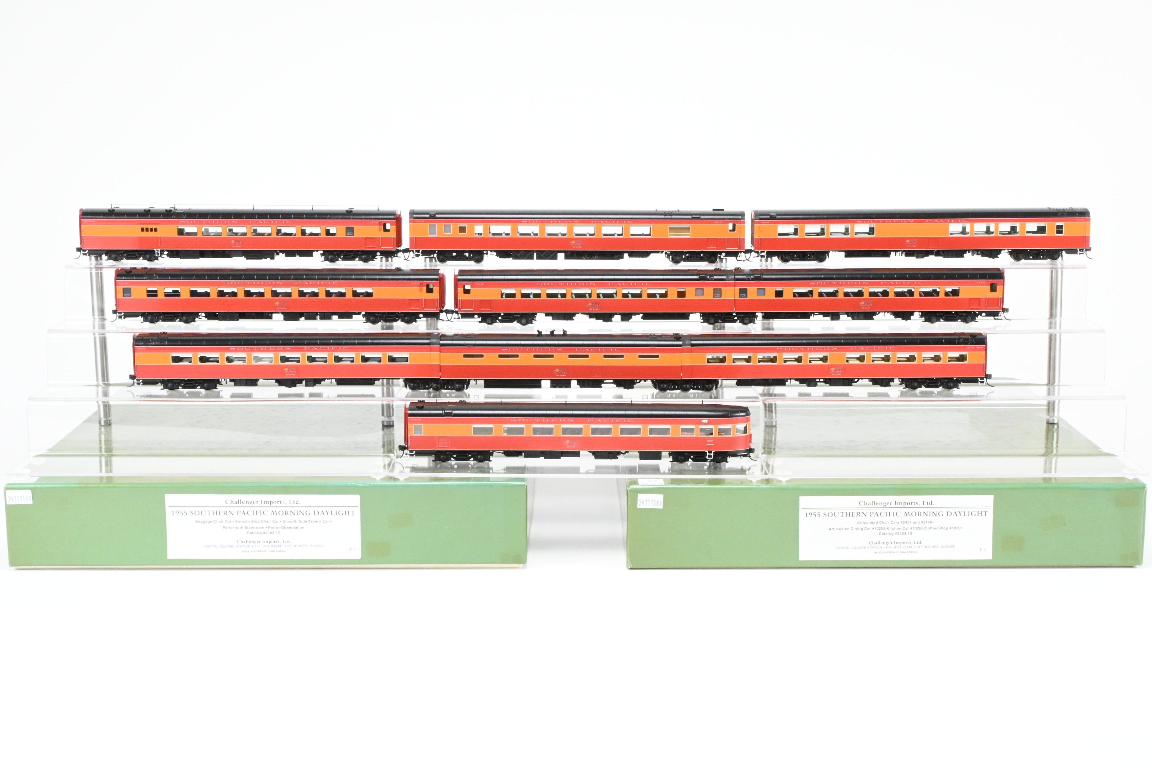 HO Scale Brass CON CIL - Challenger Imports Model Train Set - Southern Pacific 1955 Morning Daylight 10 - Car Full Train Set FP