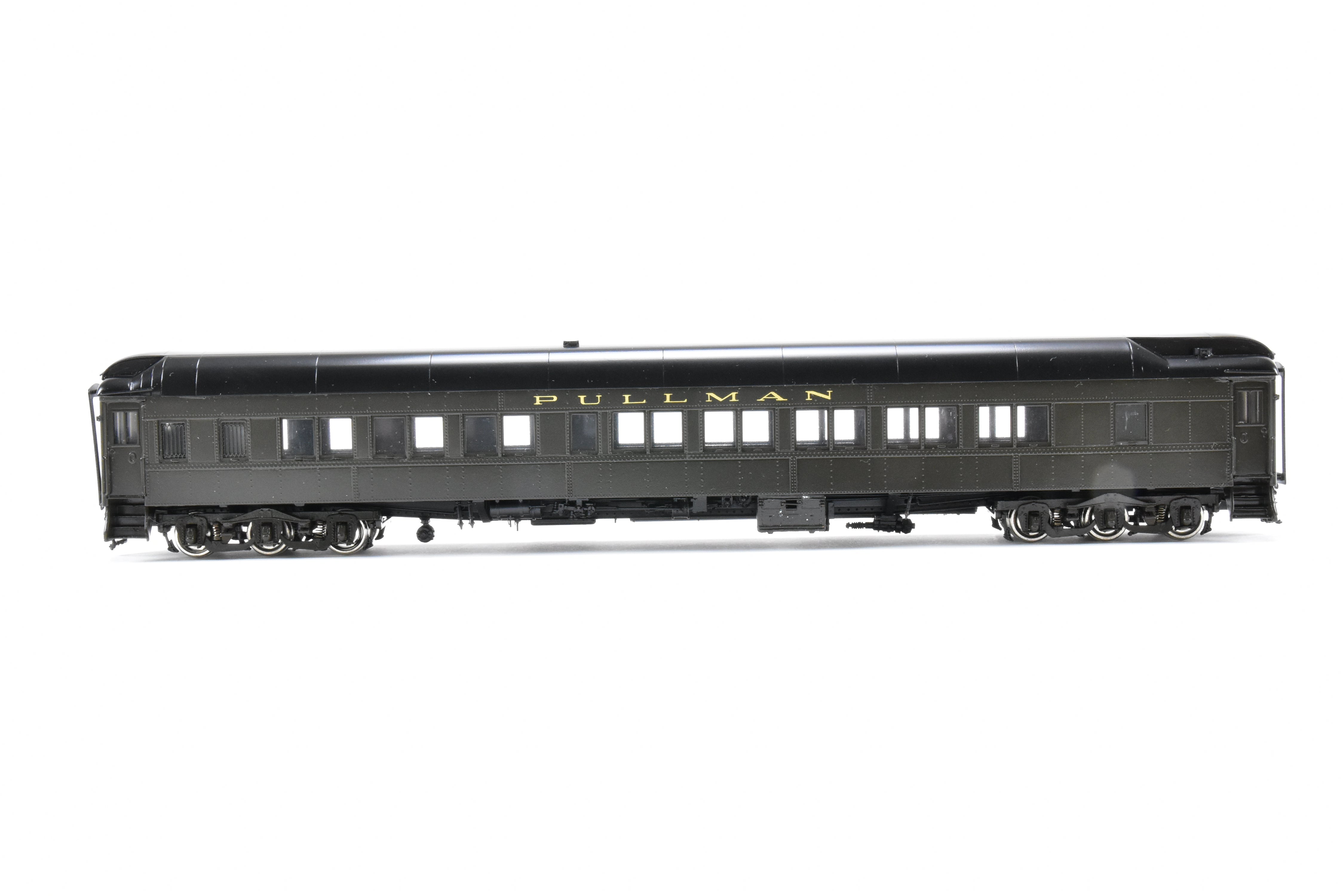 HO Scale Brass Precision Scale Co. Pullman 80-Foot Sleeper Model with 10-1-2 Plan 3585a, Featuring Mechanical Air Brine Equipment and Factory Lettering for Pullman