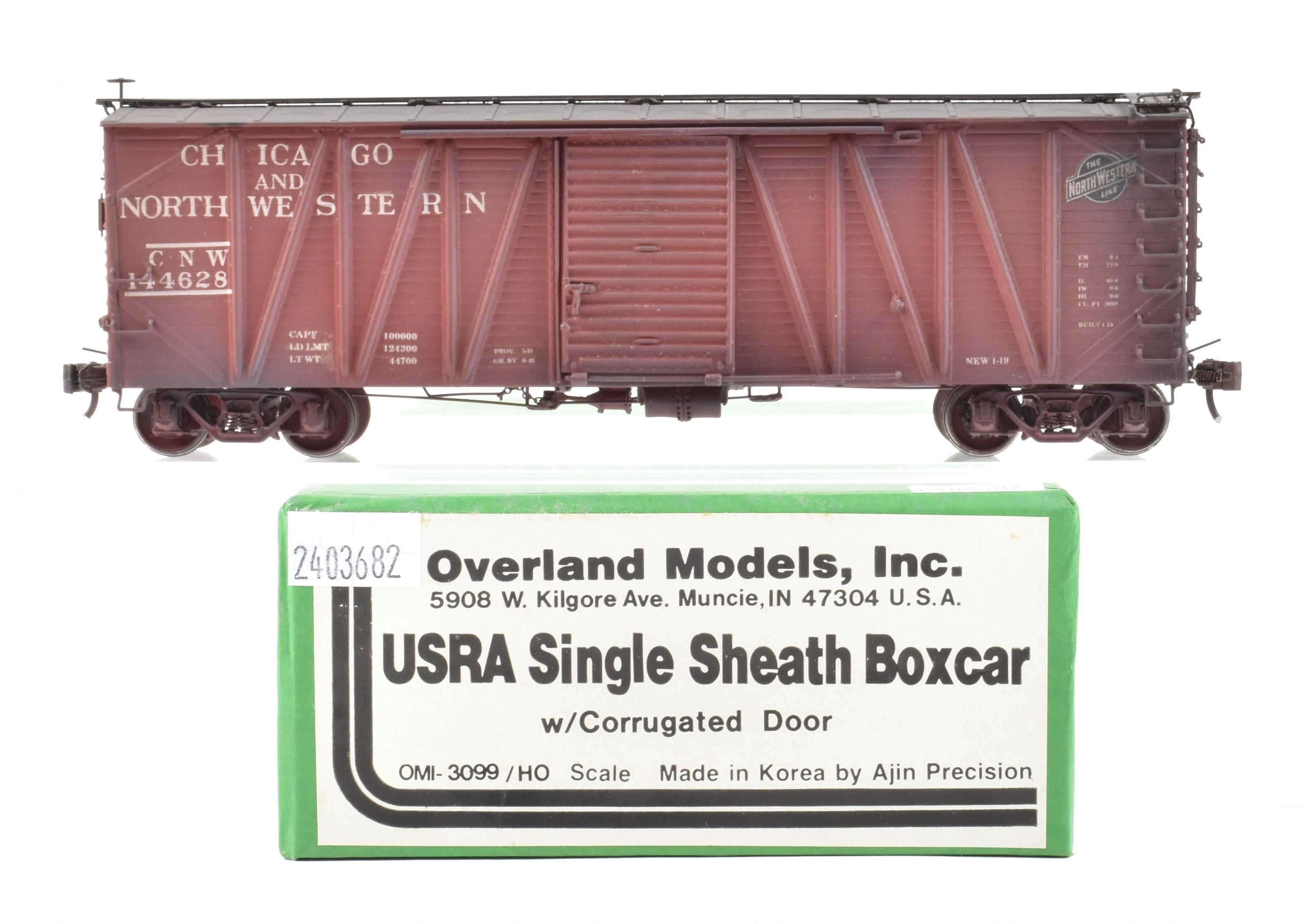 HO Brass OMI C&NW Custom Painted USRA Single Sheath Boxcar Model