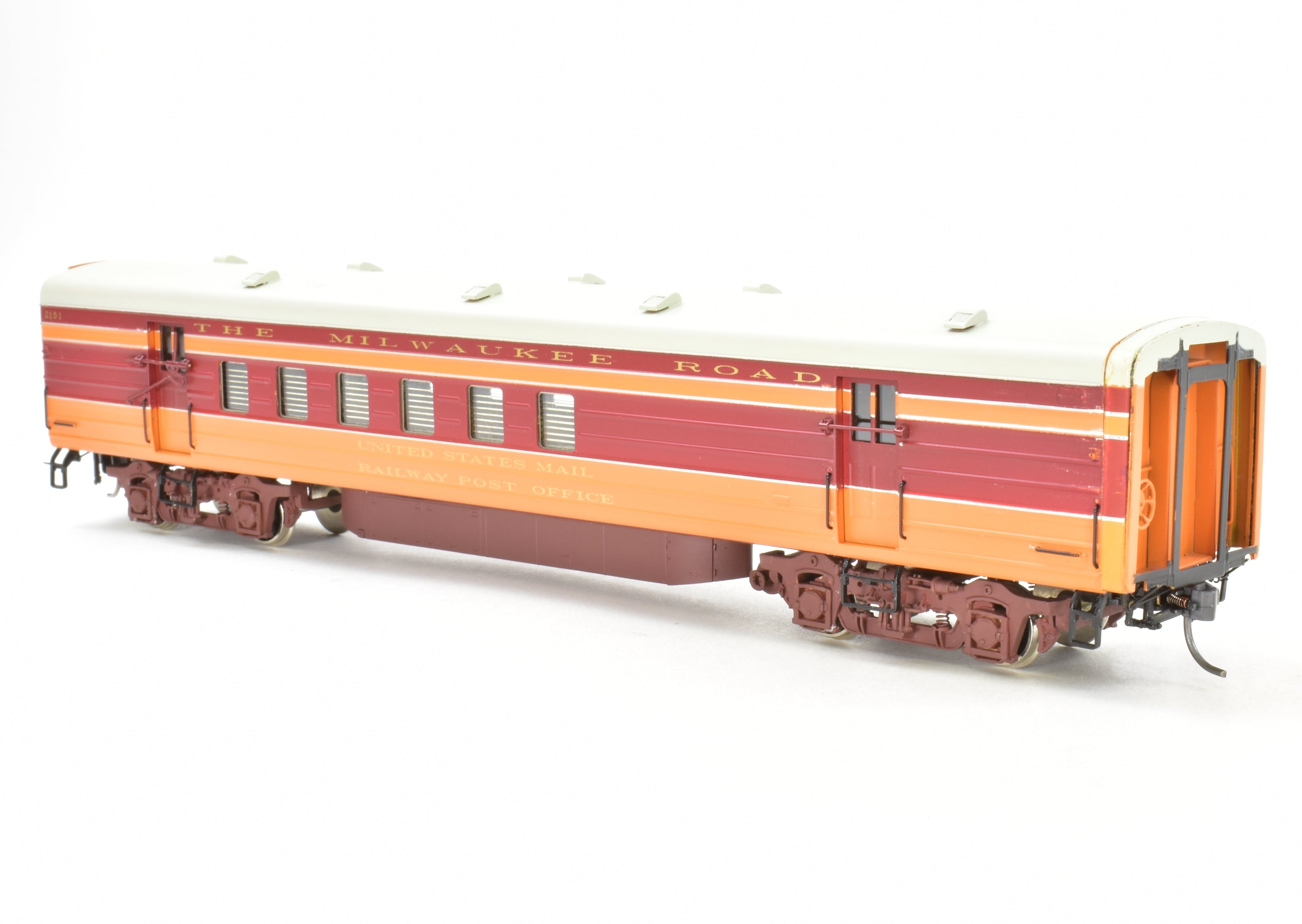 HO Brass Precision Scale Co. 1939 Milwaukee Road Hiawatha 60' Painted Railway Post Office Car
