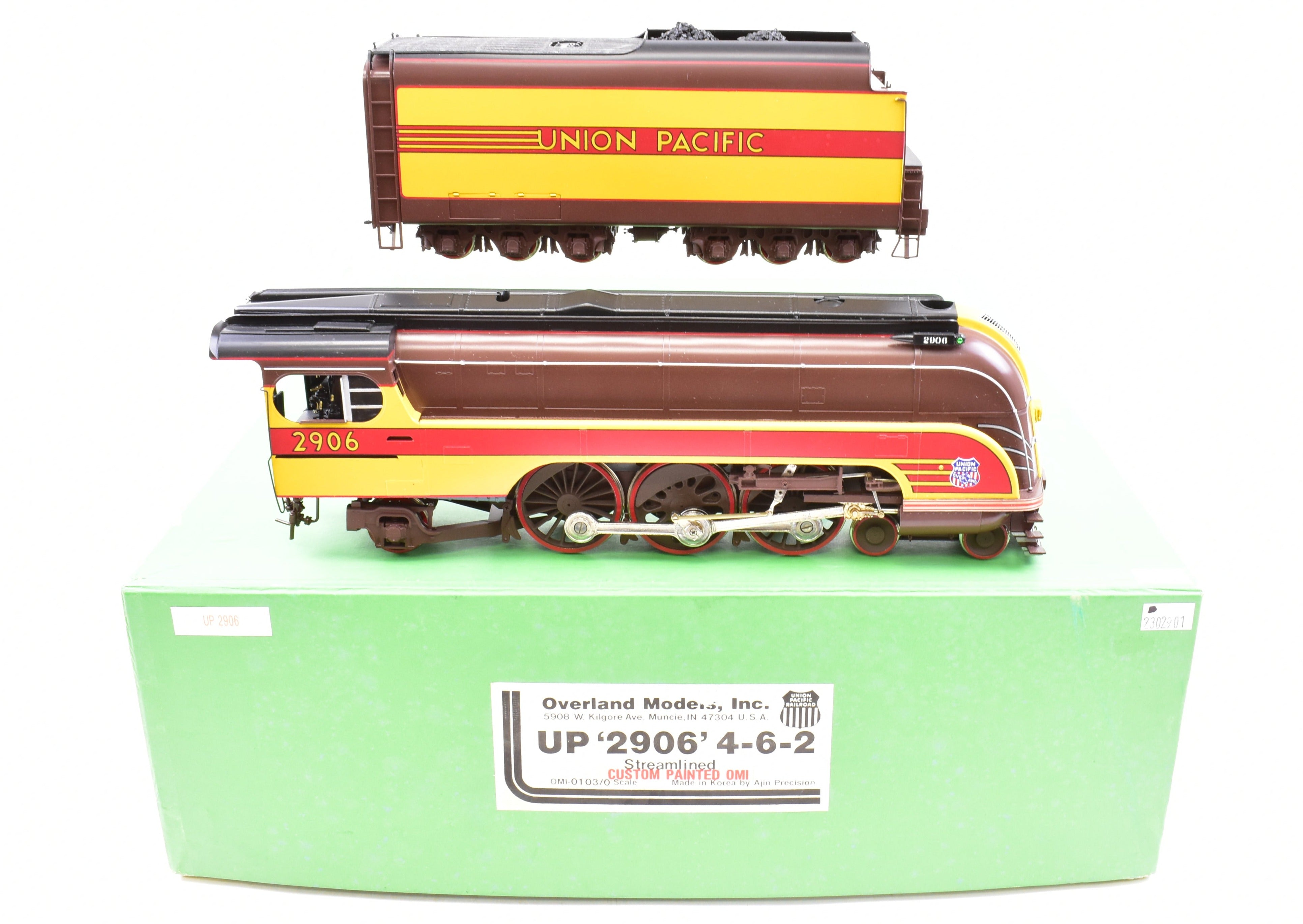 O Scale Brass Model Train - Overland Models, Inc. Union Pacific 2906 4-6-2 Streamlined Forty-Niner Factory Painted by OMI