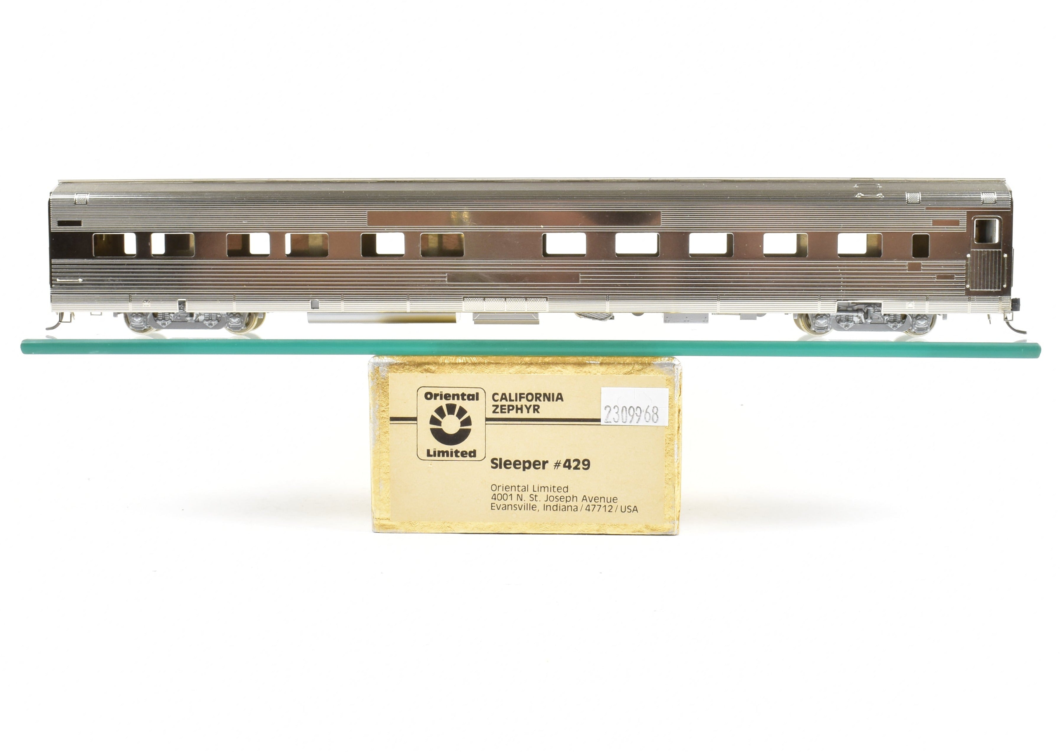 HO Scale Brass Model Train - Oriental Limited CB&Q/DRGW/WP California Zephyr Sleeper Car #429