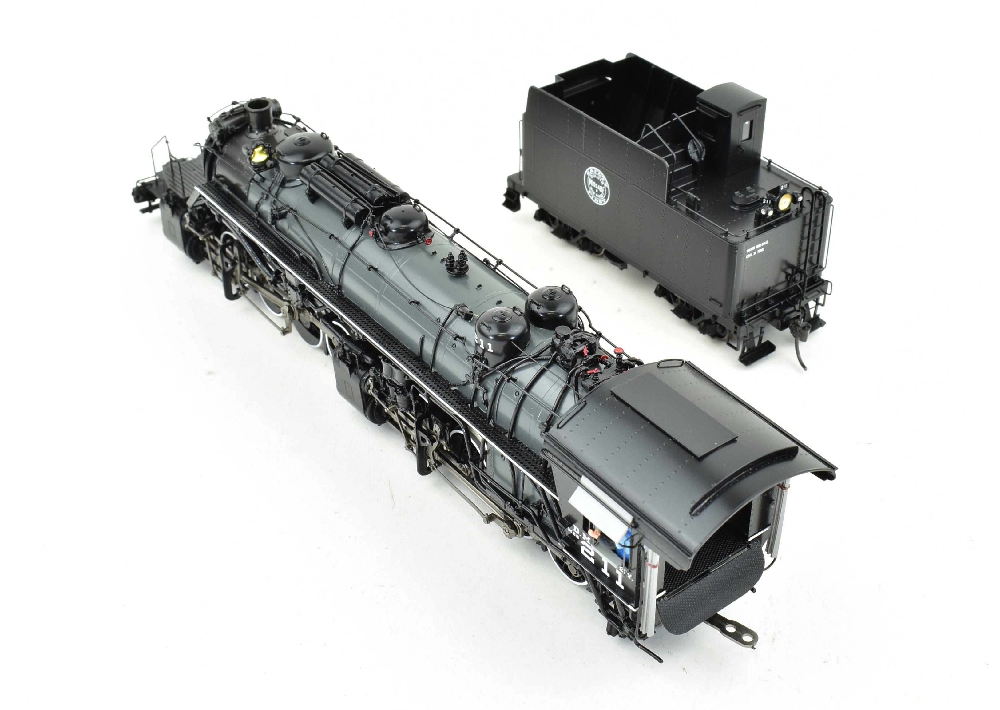HO Scale Brass Steam Locomotive - Division Point (DVP) Duluth Missabe & Iron Range Class M - 2s 2 - 8 - 8 - 2 #211 with Grey Boiler Scheme and Factory Painted Finish