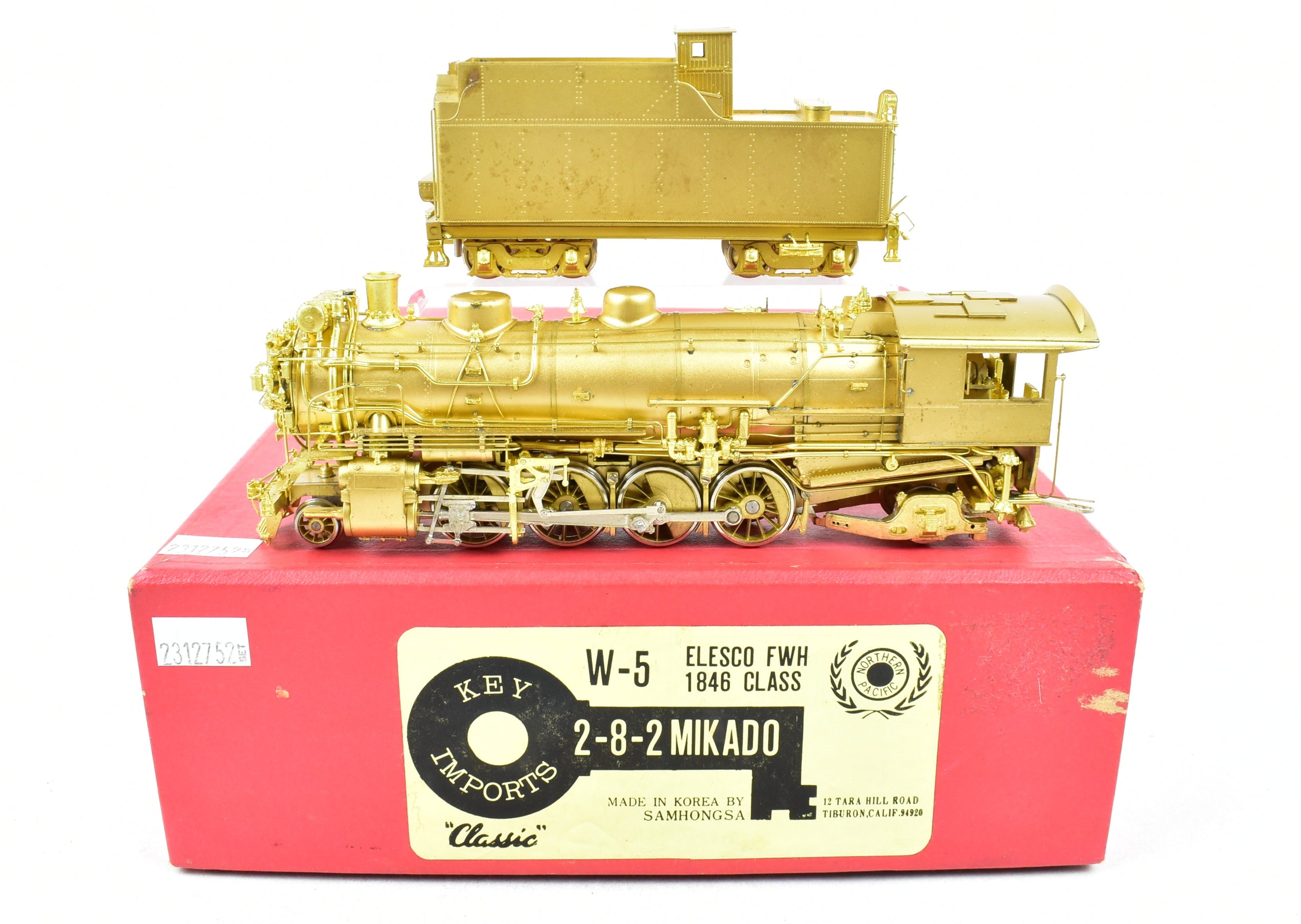 HO Scale Brass Key Imports Classic Northern Pacific W - 5 1846 Class 2 - 8 - 2 Mikado Locomotive