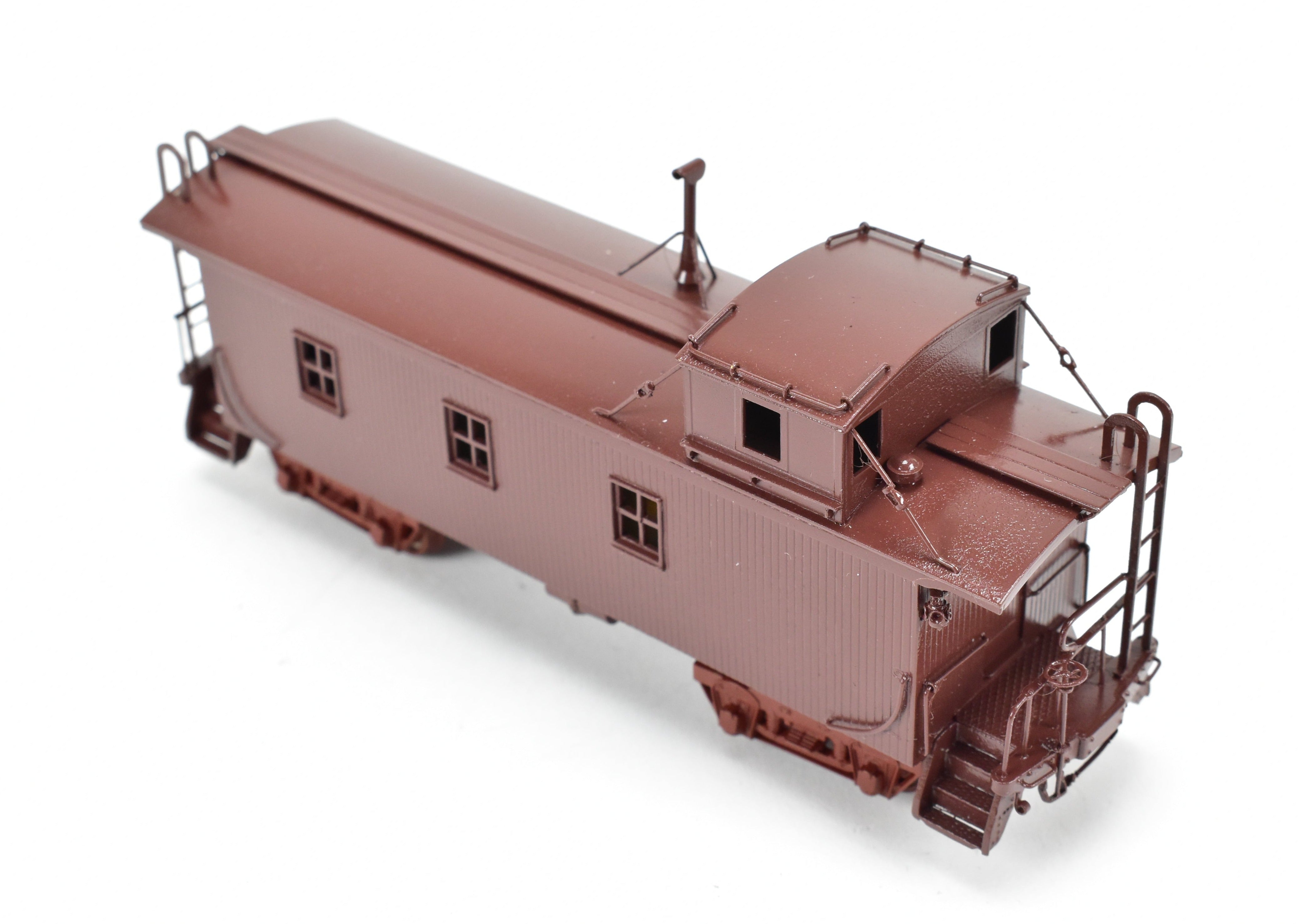 HO Scale Brass Model of Oriental Limited CB&Q - Burlington Route NE-9 Wood Caboose with No Lettering on Car Body