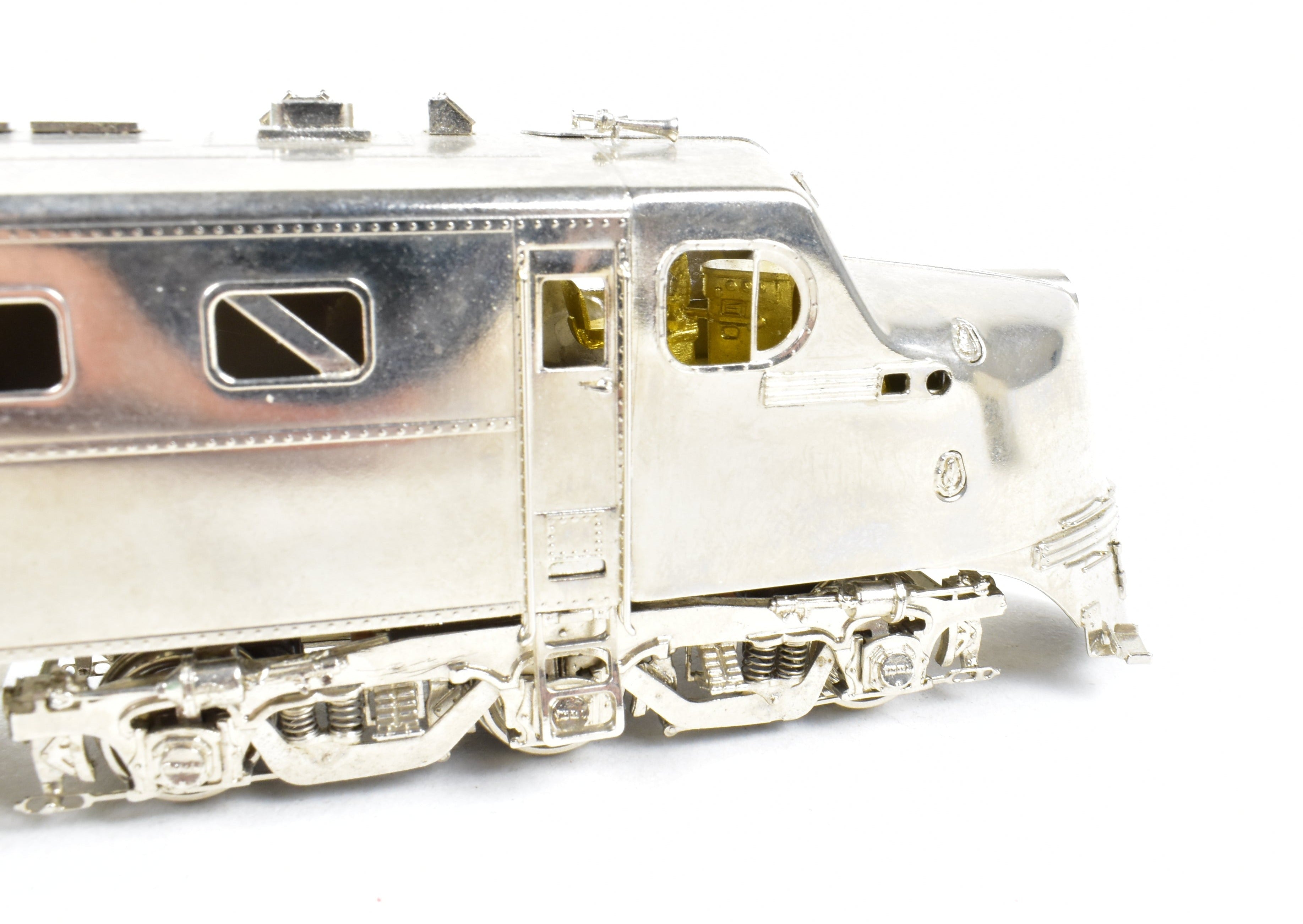 HO Scale Brass Model Train Set by Overland Models Inc. (OMI) - AT&SF Santa Fe ALCO DL - 107A #50 and DL - 108B #50A Factory - Plated but Unlettered Set