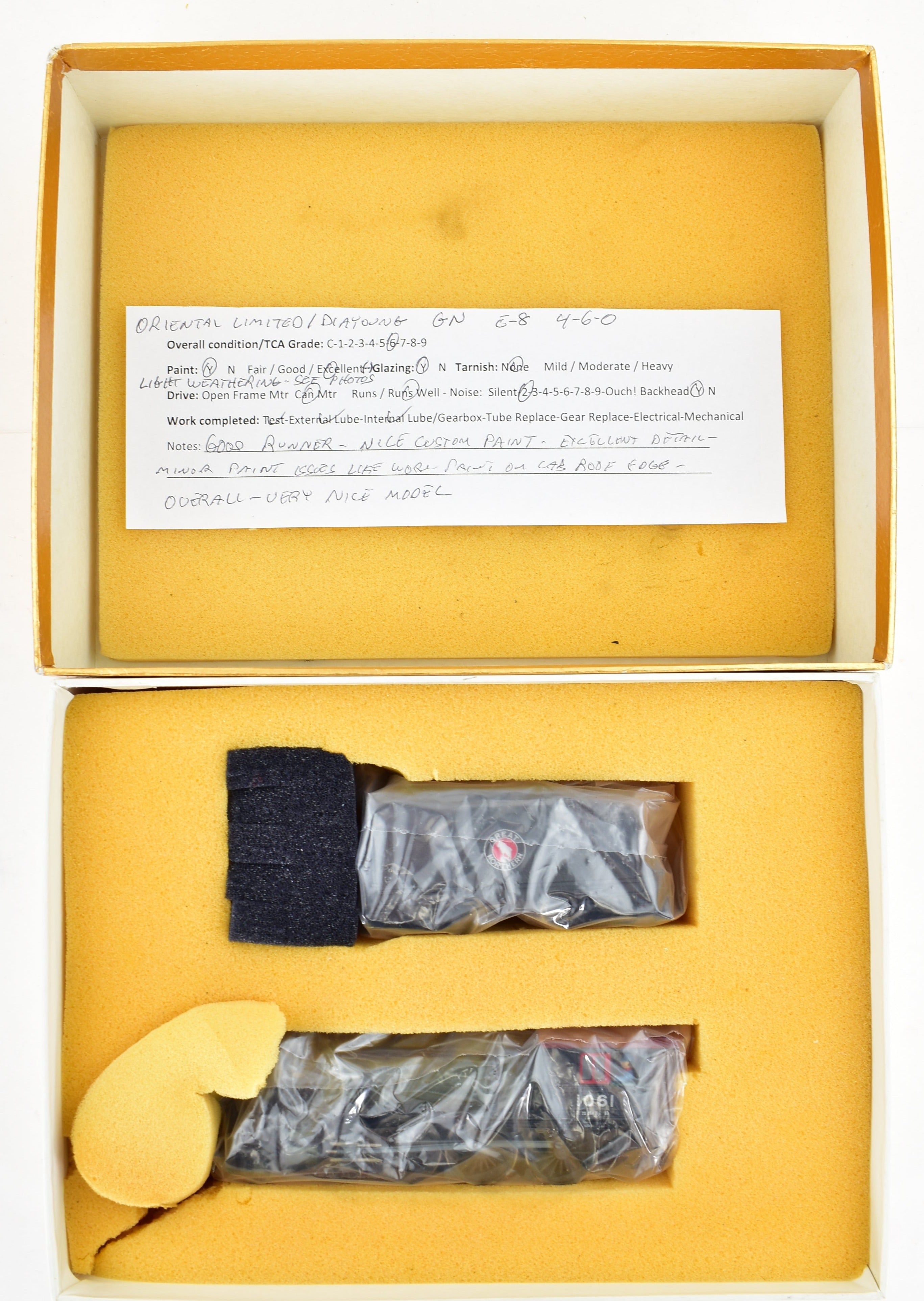 HO Scale Custom-Painted Brass Great Northern 4-6-0 Class E-8 Model No. 1061