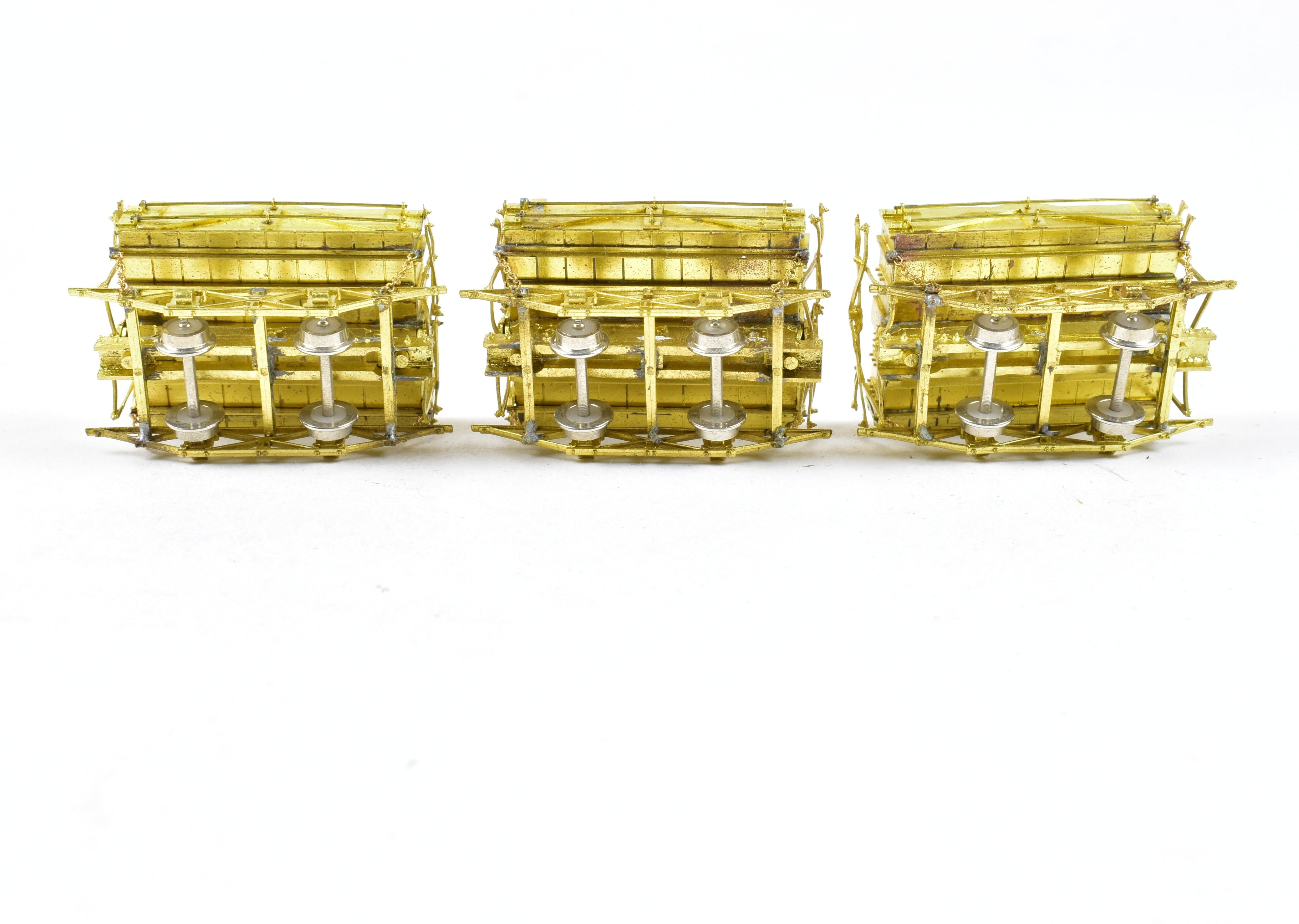 HOn3 Brass Precision Scale Co. 3-Car Set of West Side Lumber Co. Side Dump Ballast Cars